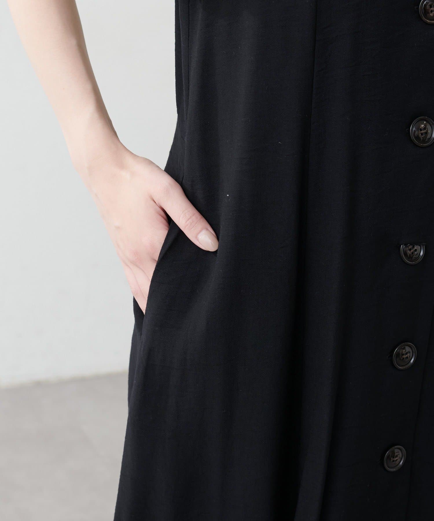 NICE CLAUP / OLIVE des OLIVE OUTLET(ナイスクラップ  / オリーブ デ オリーブ アウトレット) 【natural couture】釦開きフレアスリーブワンピース