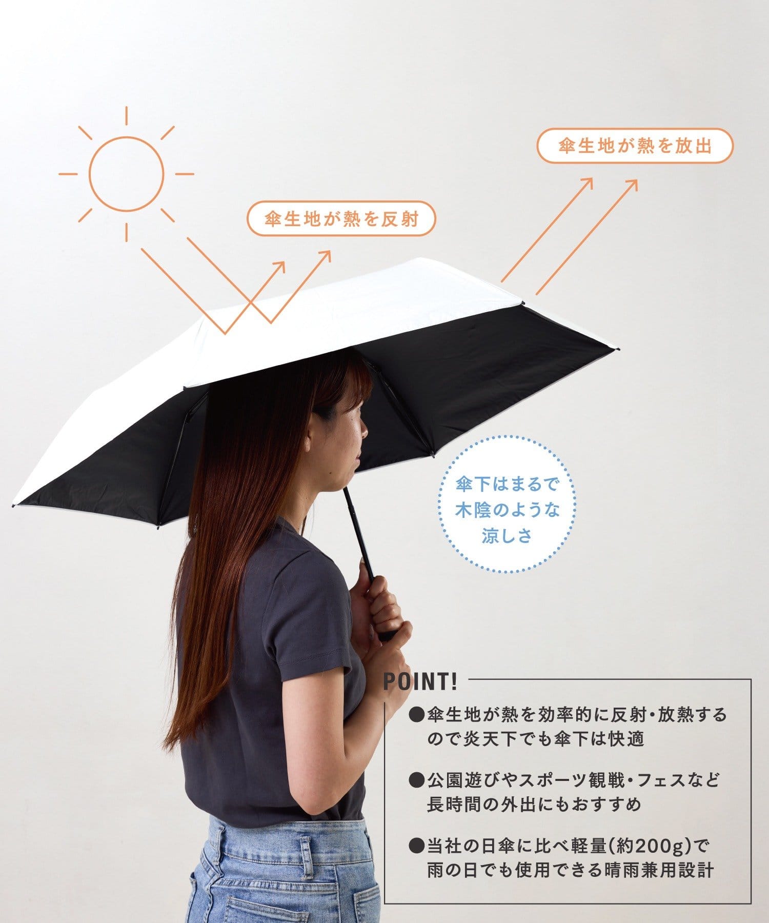 スリーコインズ　大人２人が入れる　晴雨兼用折傘　新品未使用　日傘 大人2人が入れる！》晴雨兼用折傘BIG | 3COINS(スリーコインズ