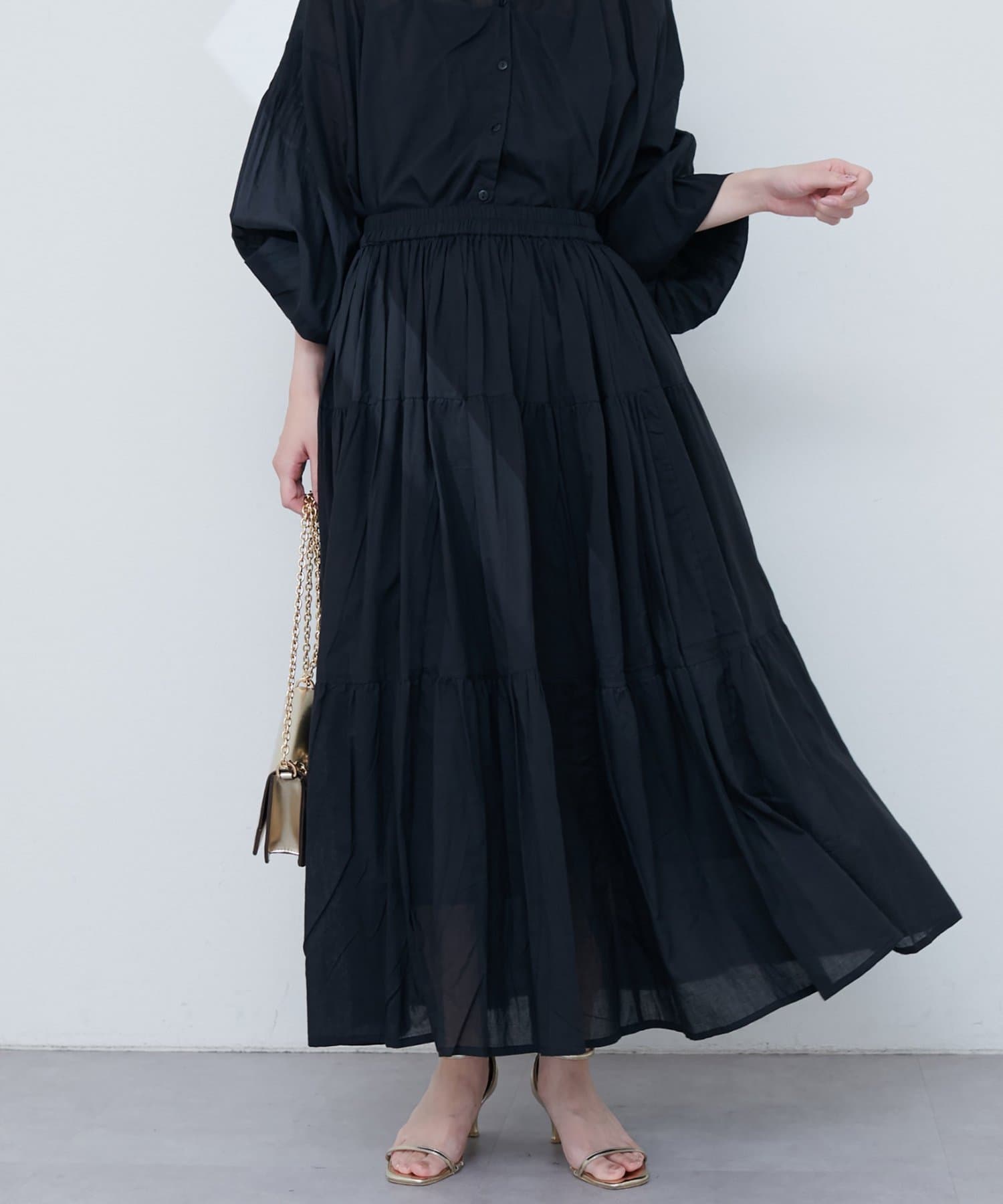 【2025SS natural couture】インド綿ボイルティアードスカート■Design柔らかくさらさらとした感触で、肌触りの良いインド綿を使用したティアードスカート。インド綿は日本の蒸し暑く湿