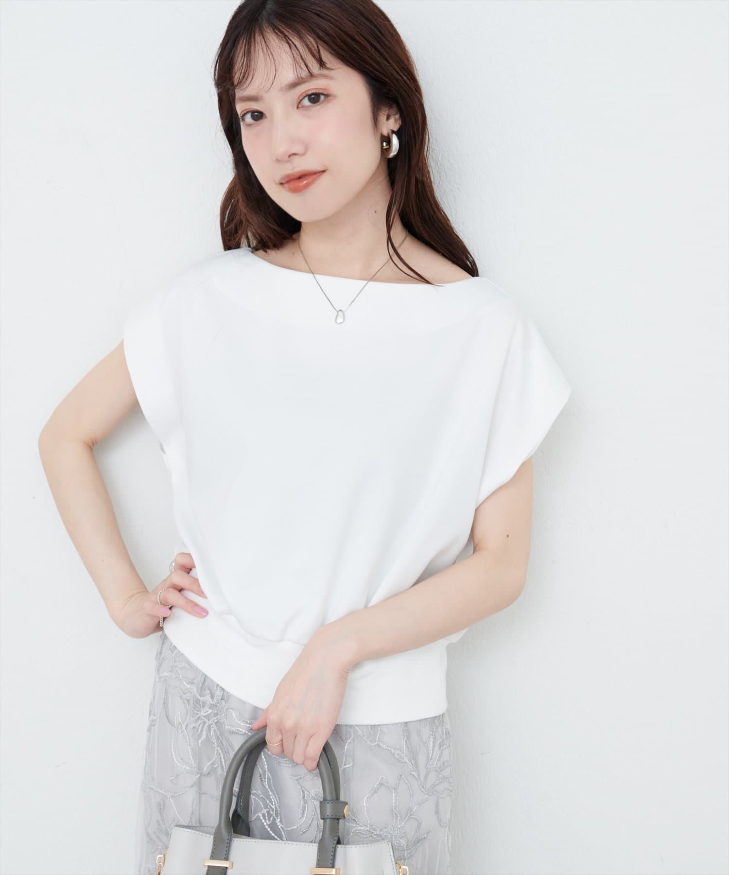 きれいめポンチボートネックTOPS | natural couture(ナチュラル