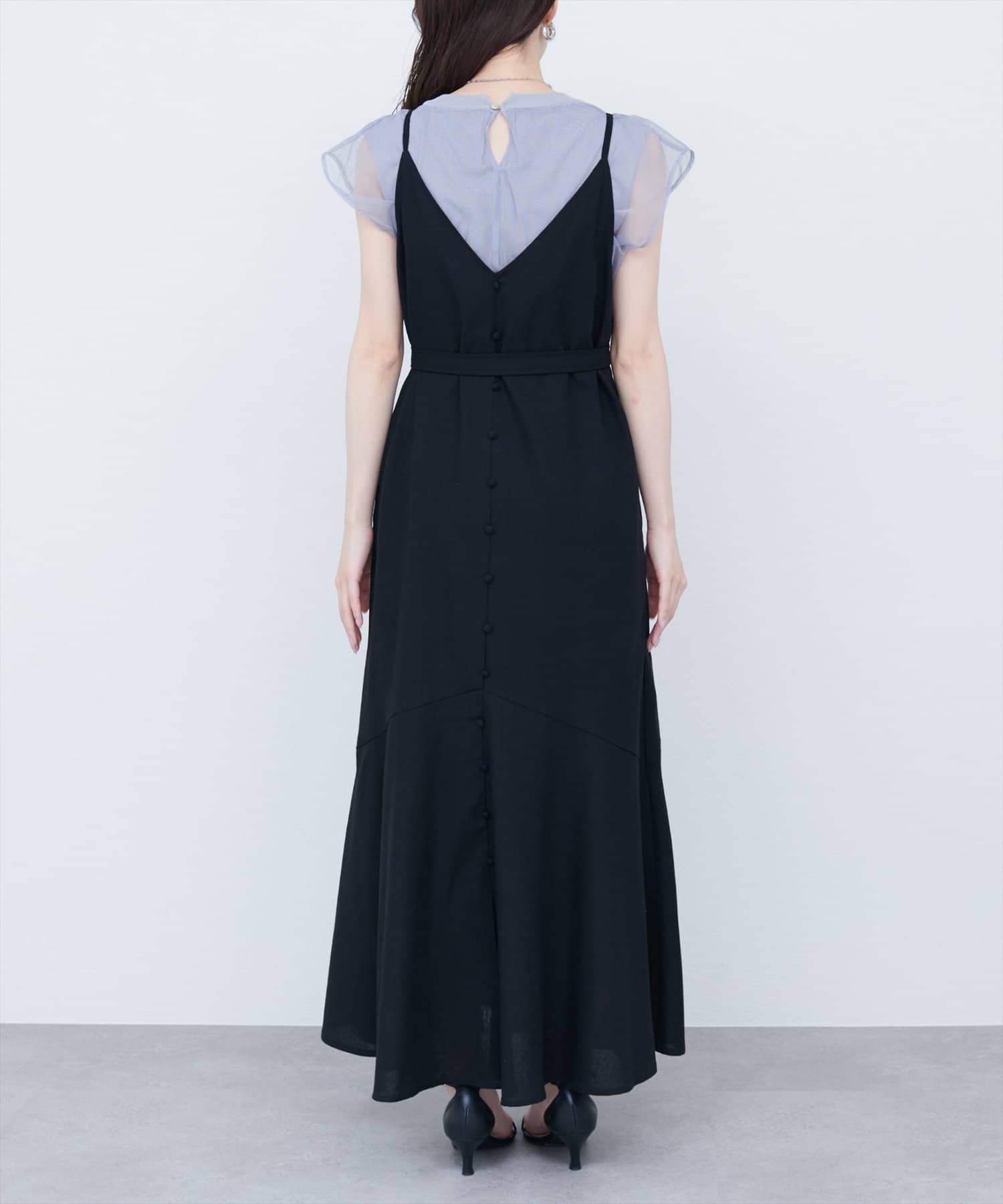 natural couture(ナチュラルクチュール) 【WEB限定】前後2WAYフレアヘムキャミワンピース