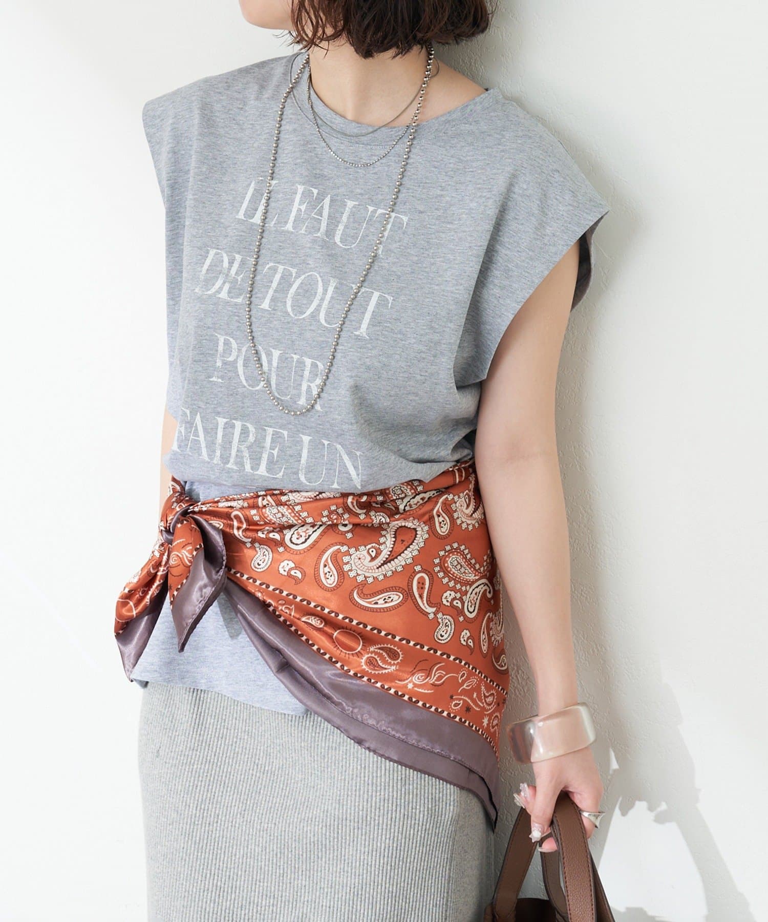 NICE CLAUP / OLIVE des OLIVE OUTLET(ナイスクラップ  / オリーブ デ オリーブ アウトレット) 【RMAF】フレンチプリントTシャツ