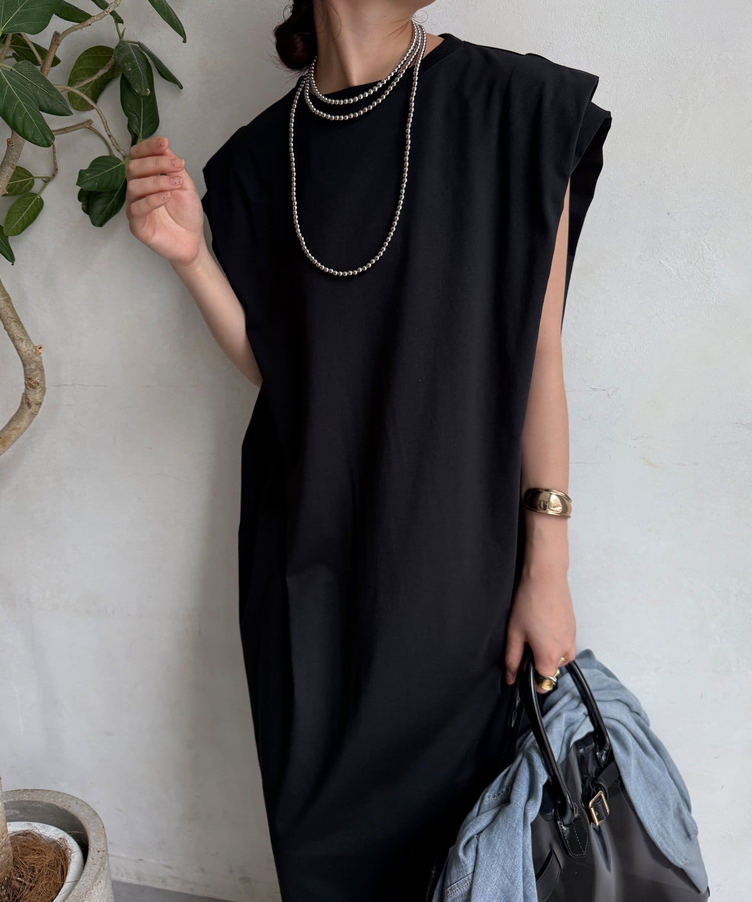 DOUDOU(ドゥドゥ) 【WEB限定】ショルダーデザインワンピース