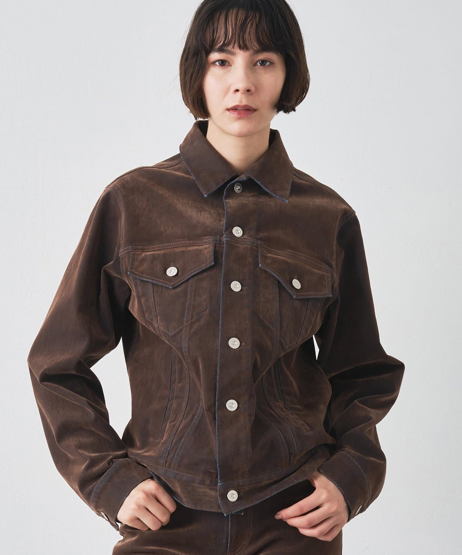 ロング Gジャン ジェイダ GYDA BACKロングショート ケミカルデニムGジャン