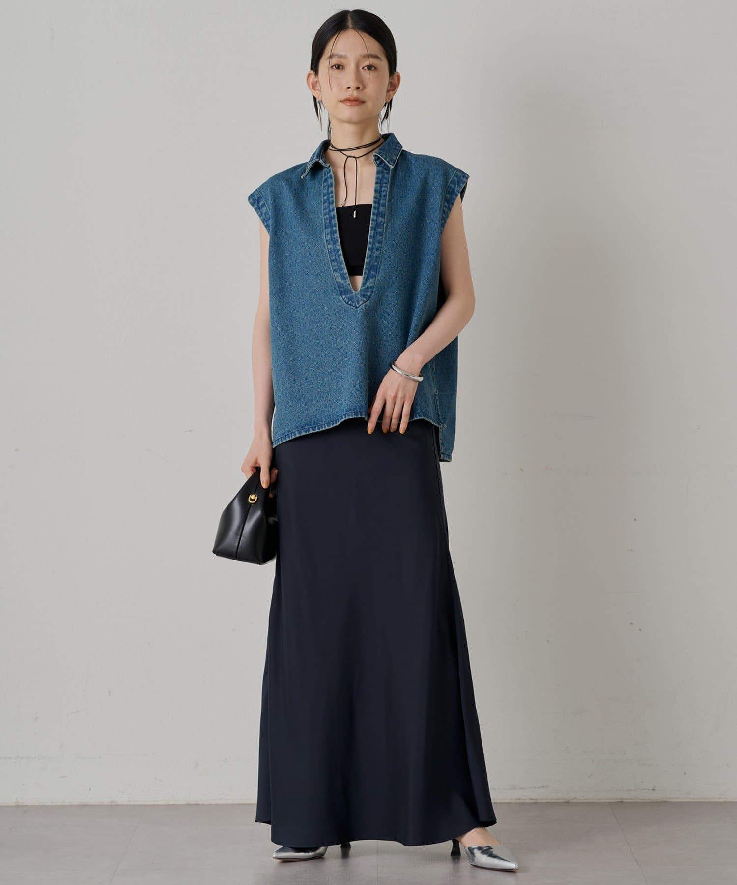 4L-5L ファッション 【ヘルシーデニム】ティアードデニム