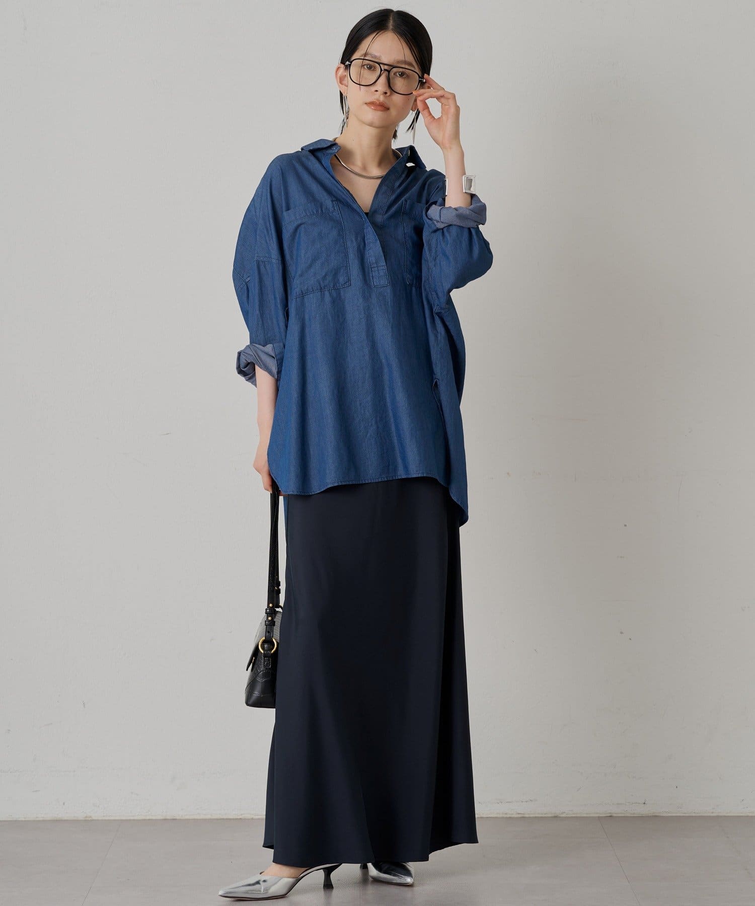 シアーデニムスキッパーシャツ | LOUNGEDRESS(ラウンジドレス