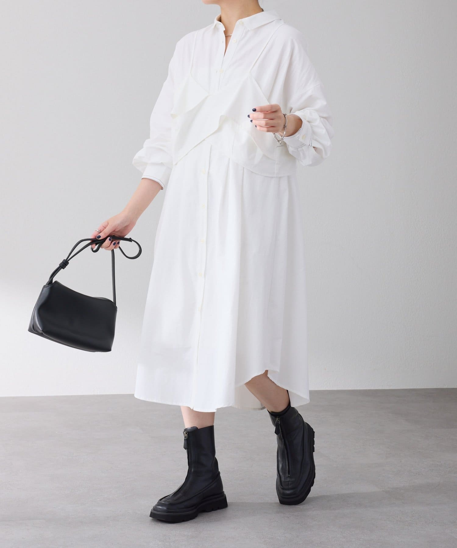 COLLAGE GALLARDAGALANTE(コラージュ ガリャルダガランテ) 【ロングシーズン着れる】キャミSETシャツワンピース