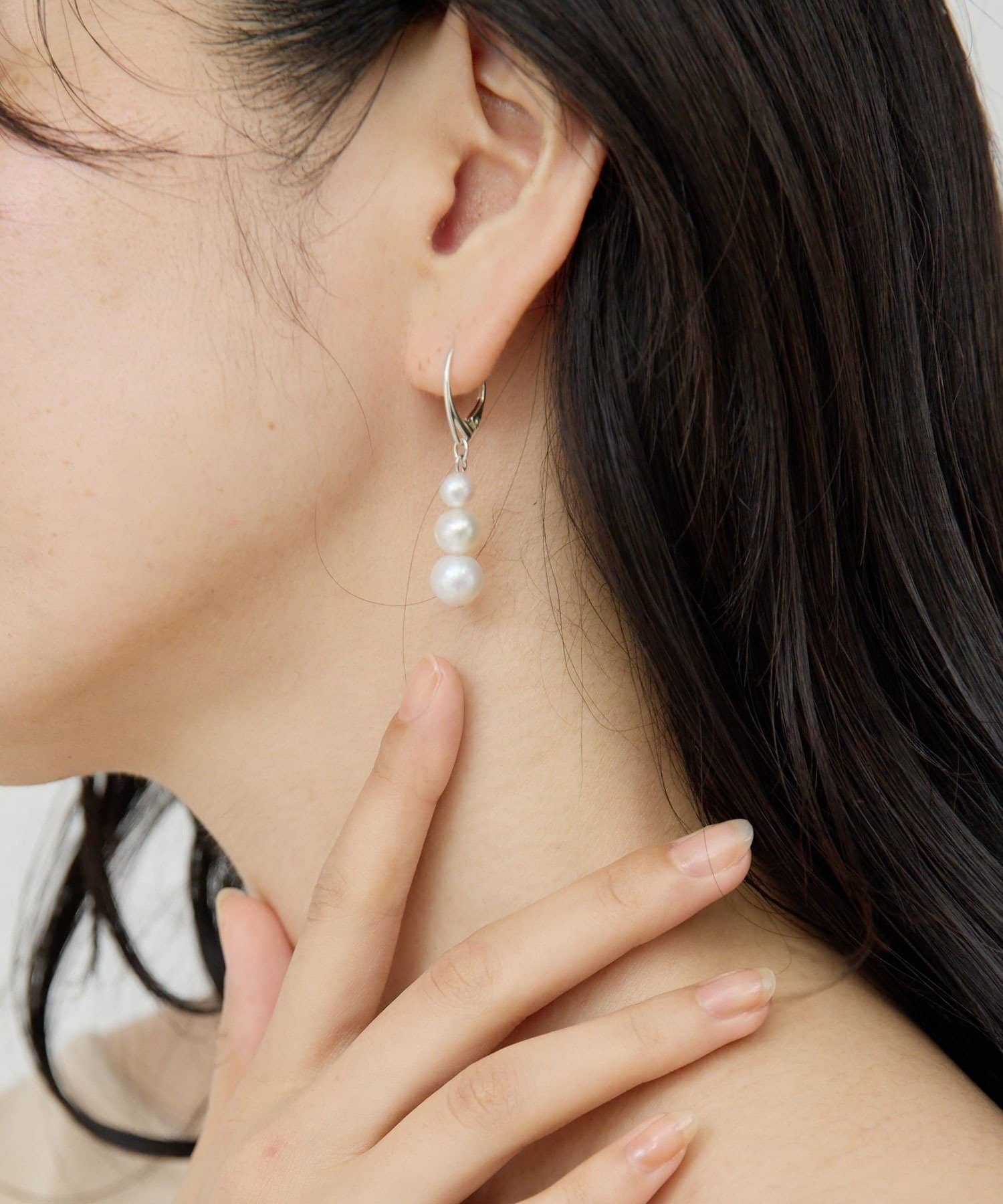 ピアス　パール付き　（み） Gemini [ムーンレーベル 公式] サファイア パール ピアス K18