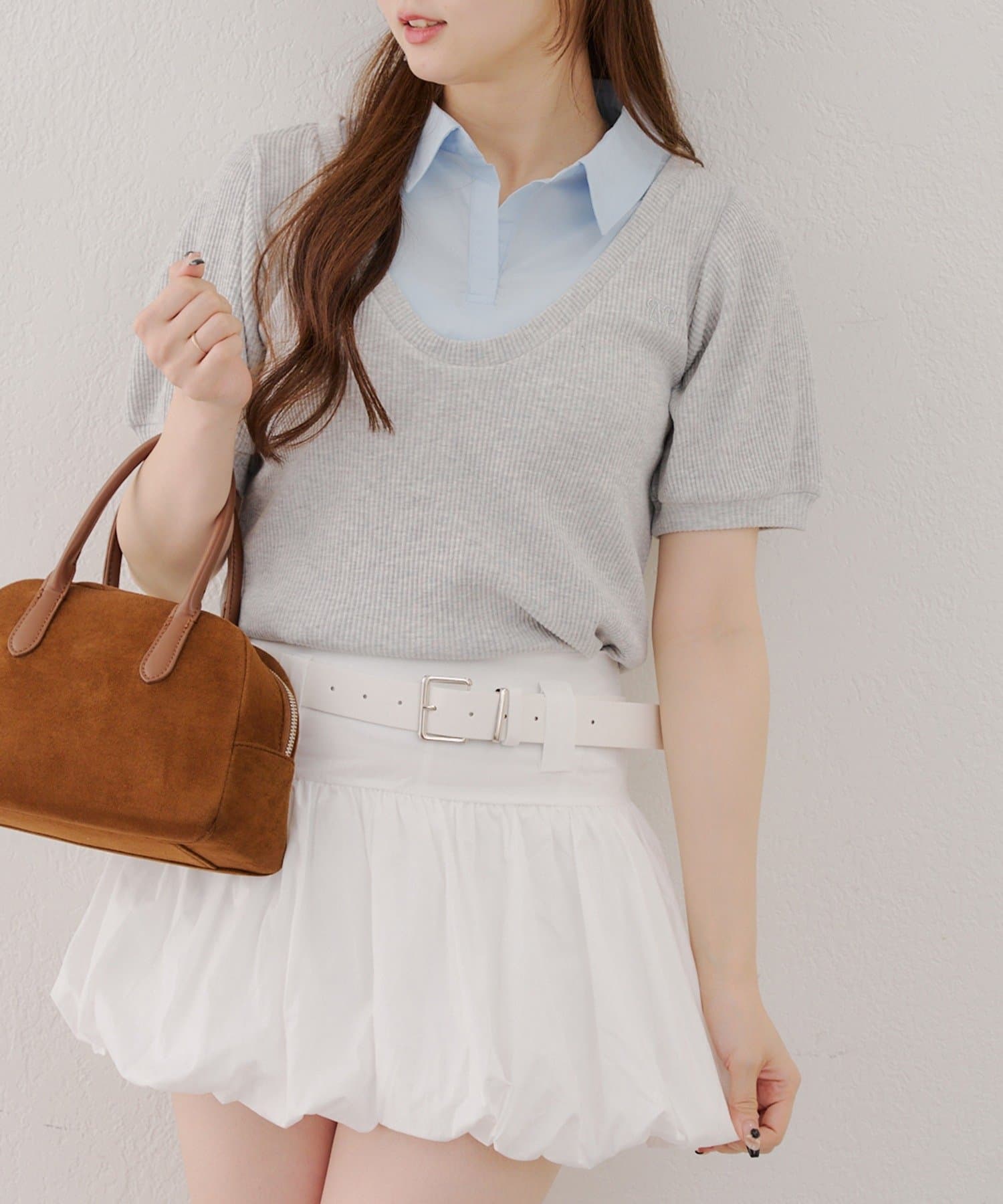 NICE CLAUP / OLIVE des OLIVE OUTLET(ナイスクラップ  / オリーブ デ オリーブ アウトレット) 【RMAF】シャツドッキングプルオーバー