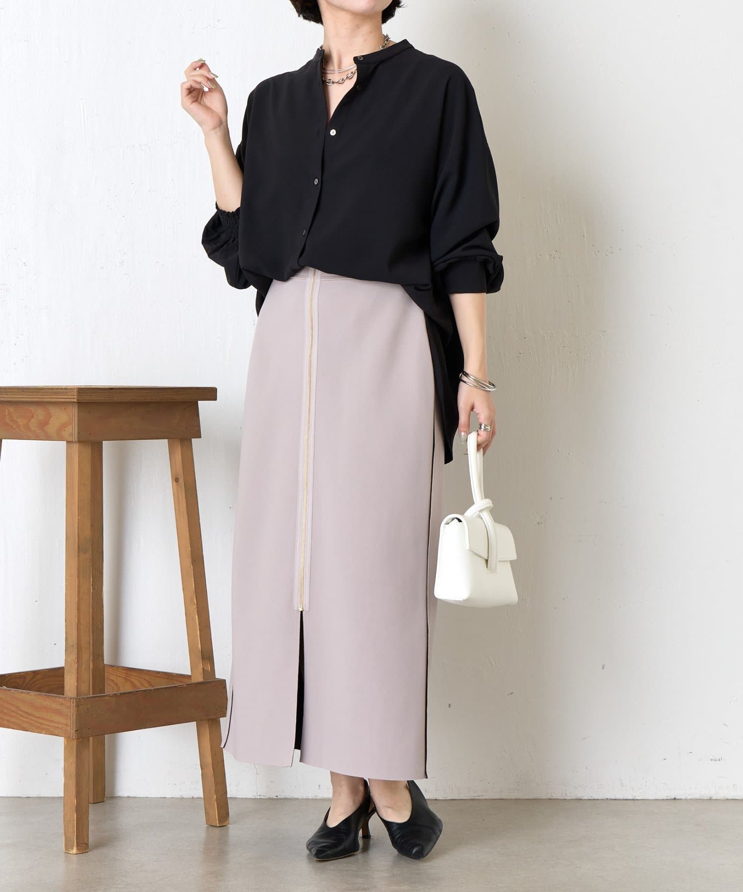 Jena espace merveilleux リバーシブルジッパー付きスカート リバーシブルジップスカート | Jena espace merveilleux(ジェナ