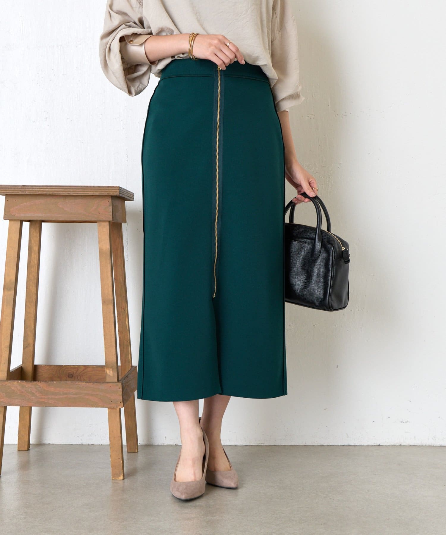 名品】リバーシブルジップIラインスカート | Jena espace