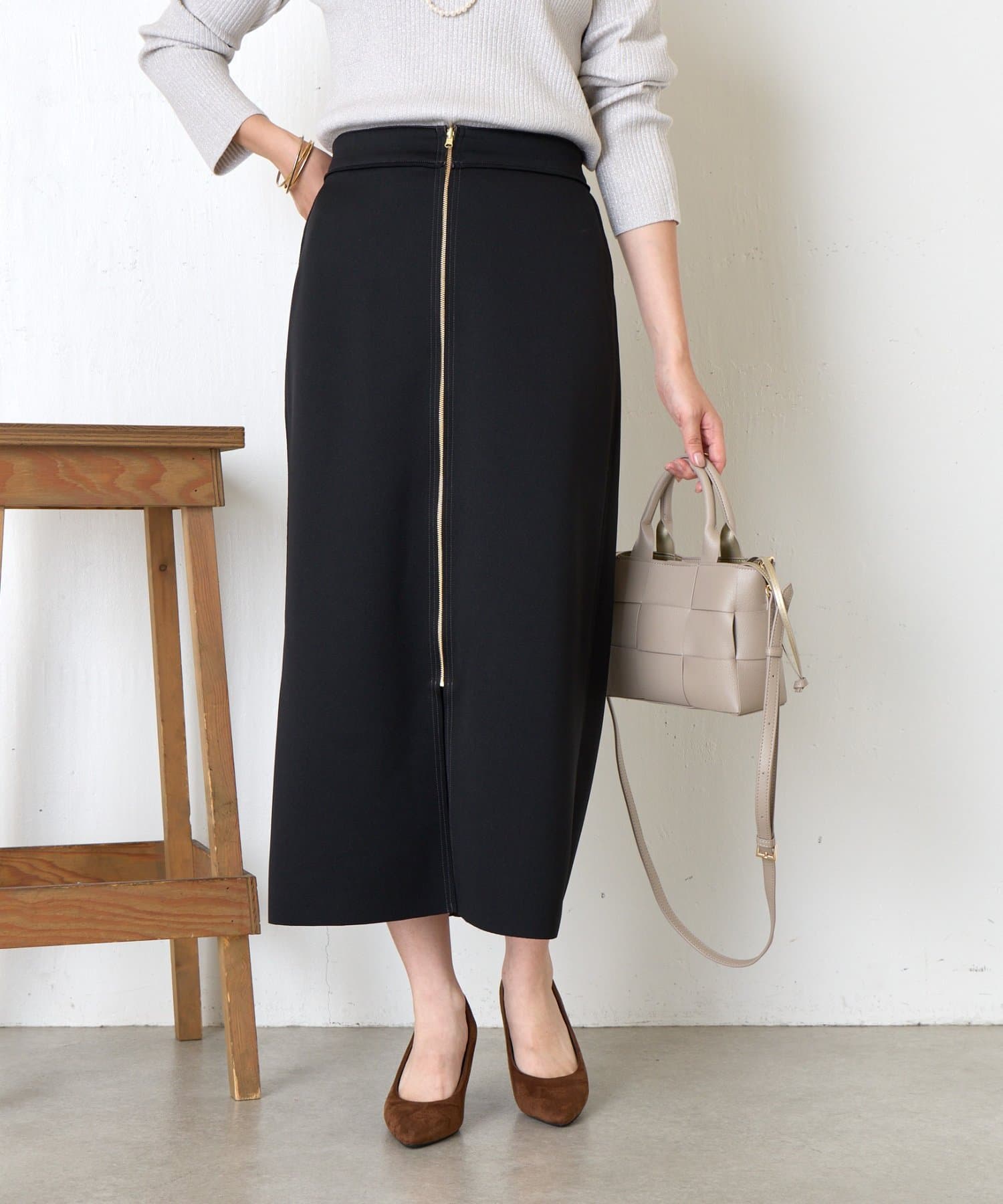 Jena　espace merveilleux(ジェナ　エスパスメルヴェイユ) 【名品】リバーシブルジップIラインスカート