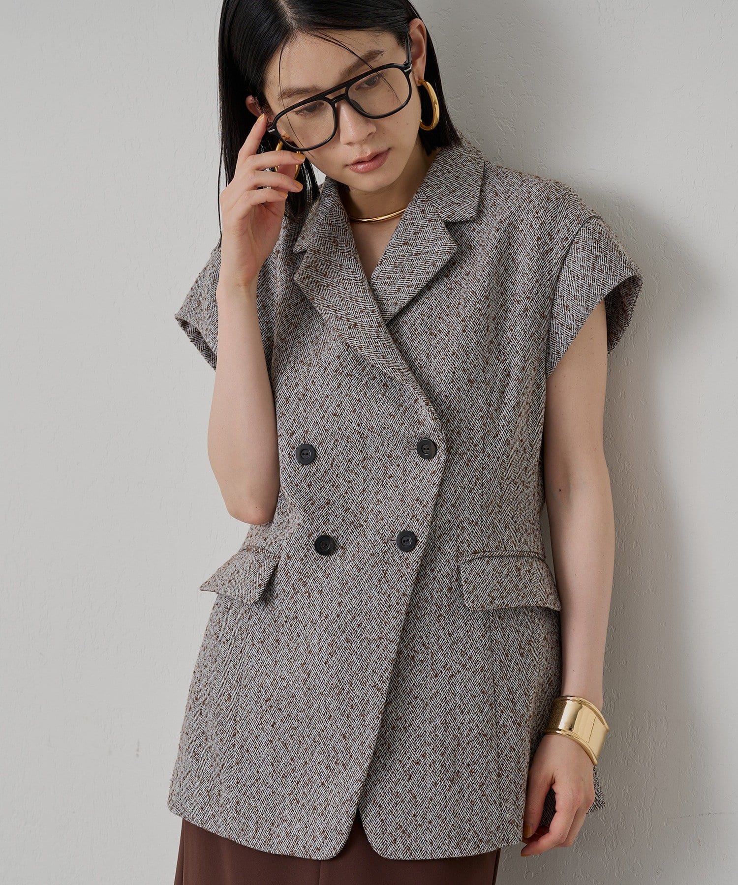 LOUNGEDRESS(ラウンジドレス) キャップスリーブWジレ