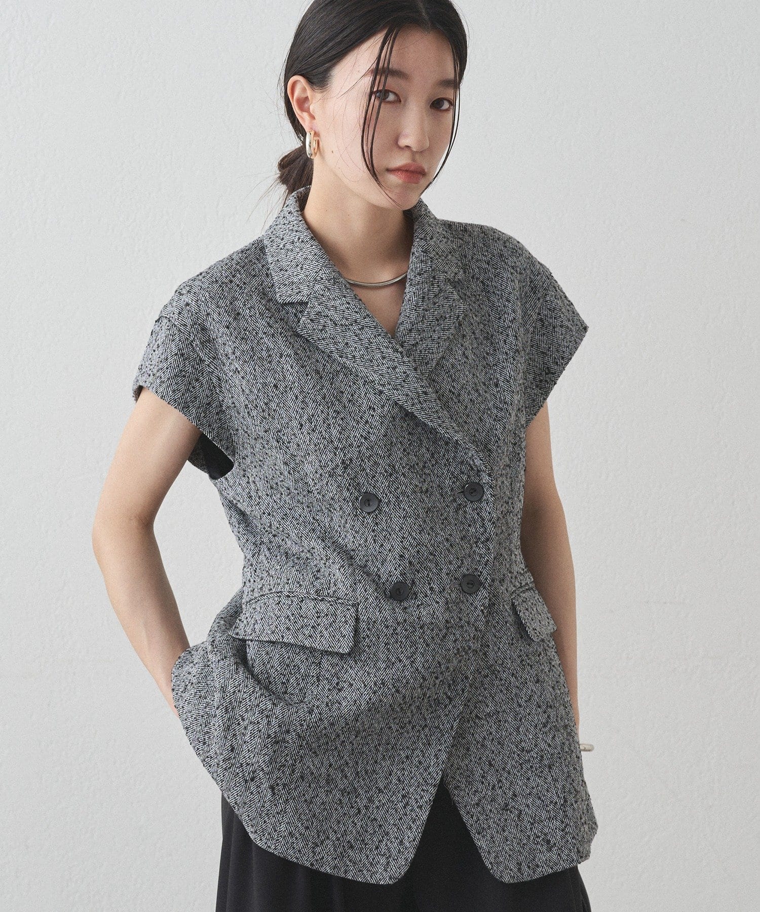 LOUNGEDRESS(ラウンジドレス) キャップスリーブWジレ