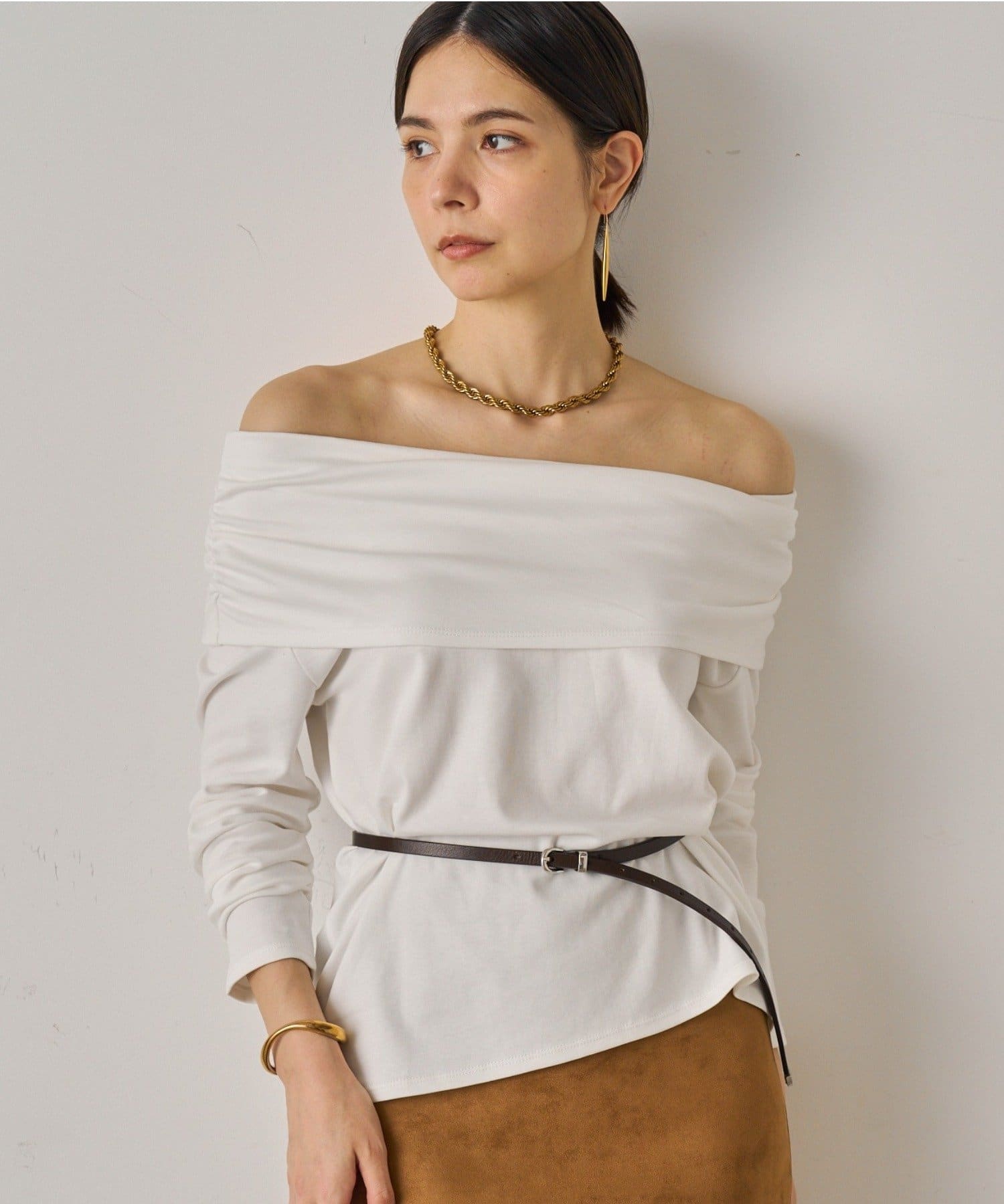 LOUNGEDRESS(ラウンジドレス) オフショルシャーリングカットソー