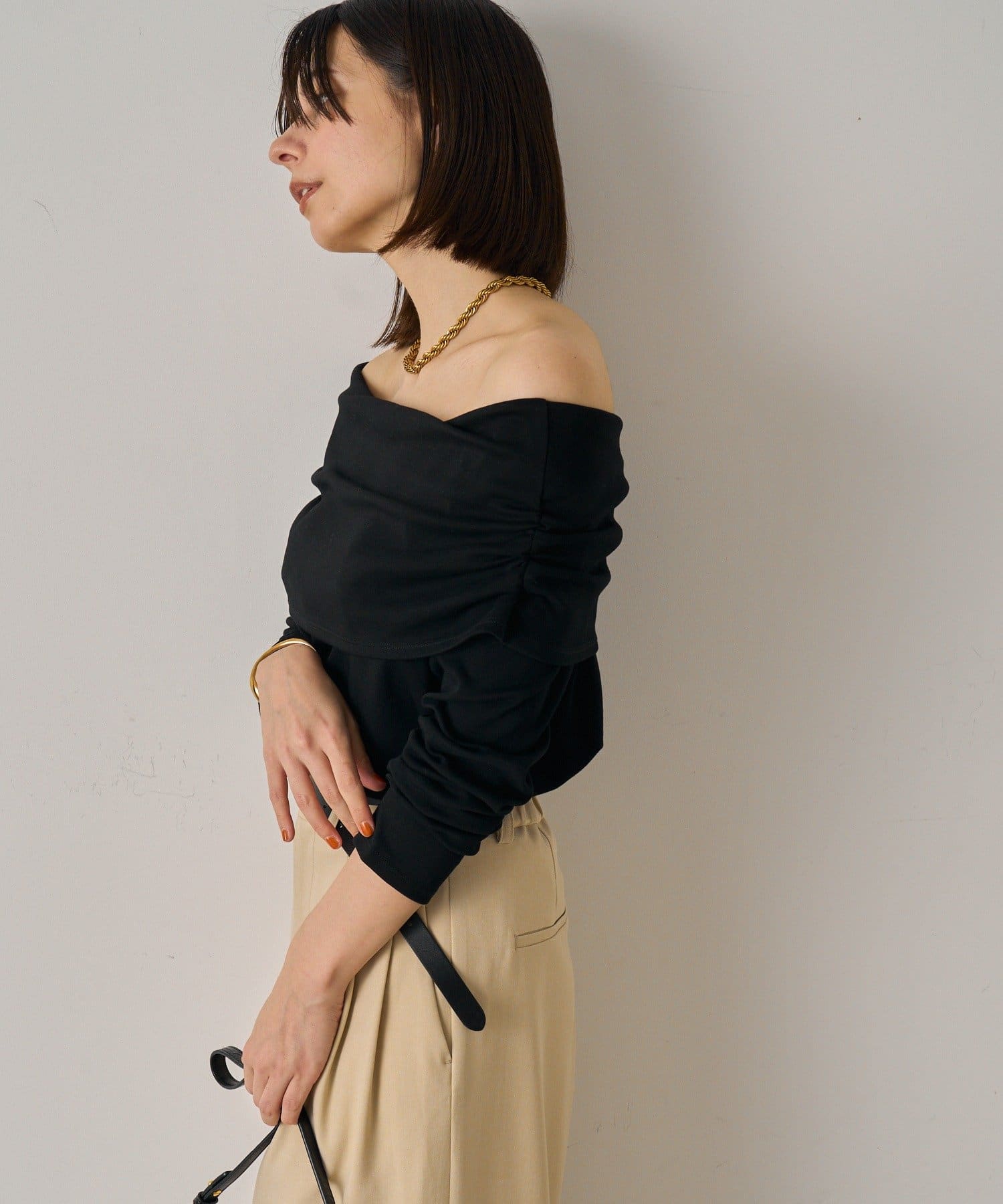 LOUNGEDRESS(ラウンジドレス) オフショルシャーリングカットソー