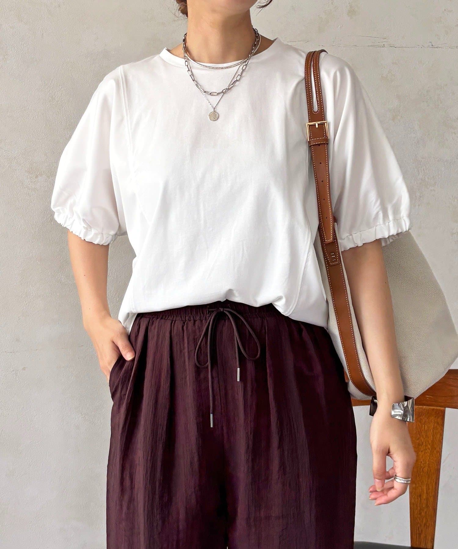 Croisiere(クロジエール) 袖異素材ドルマンプルオーバー