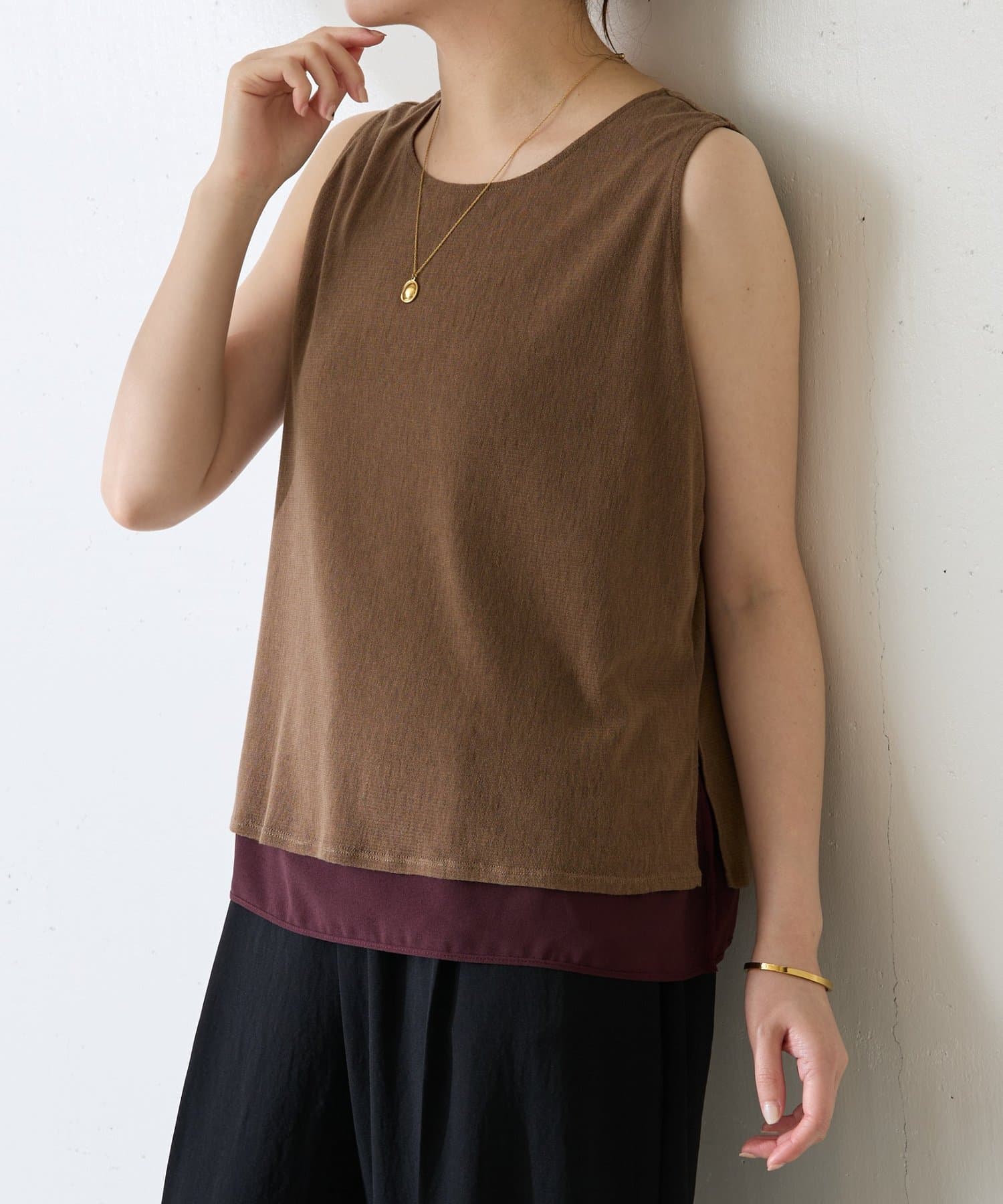 COLLAGE GALLARDAGALANTE(コラージュ ガリャルダガランテ) 【4通りで着れる】リバーシブルタンクトップ/カセット服