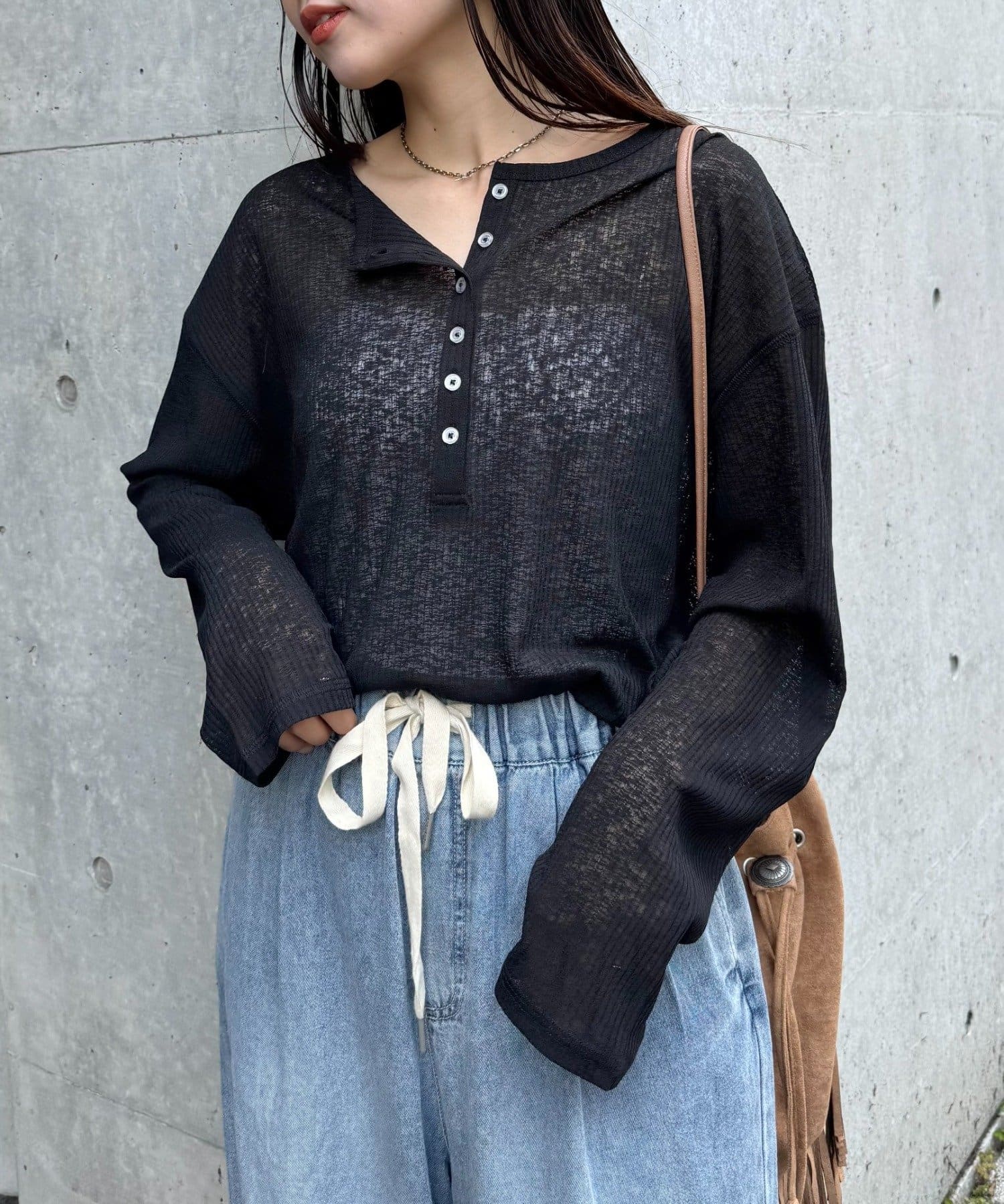 CIAOPANIC TYPY(チャオパニックティピー) 2WAYシアーヘンリーネックTEE