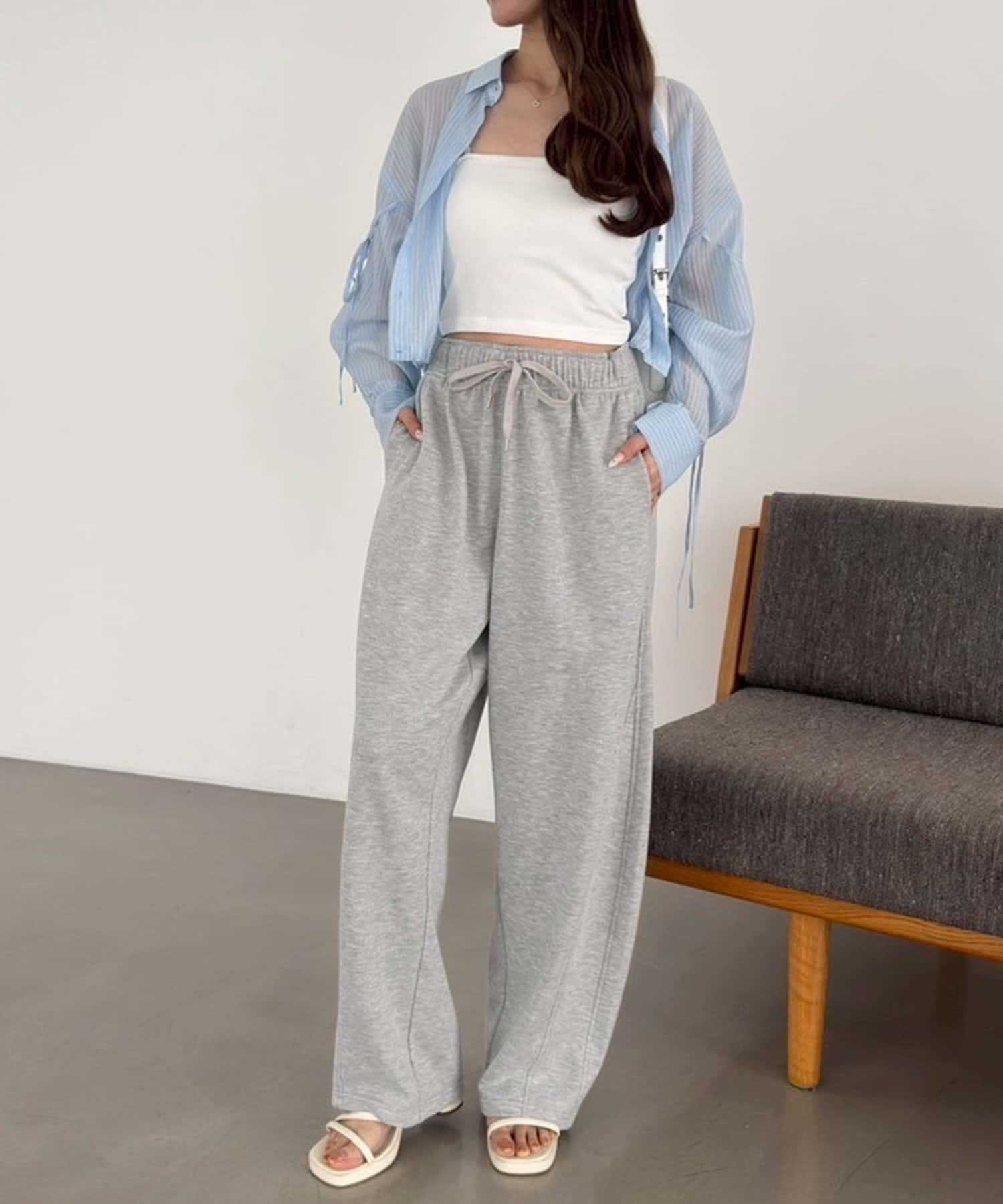 NICE CLAUP / OLIVE des OLIVE OUTLET(ナイスクラップ  / オリーブ デ オリーブ アウトレット) 【one after another】シアーシャツ