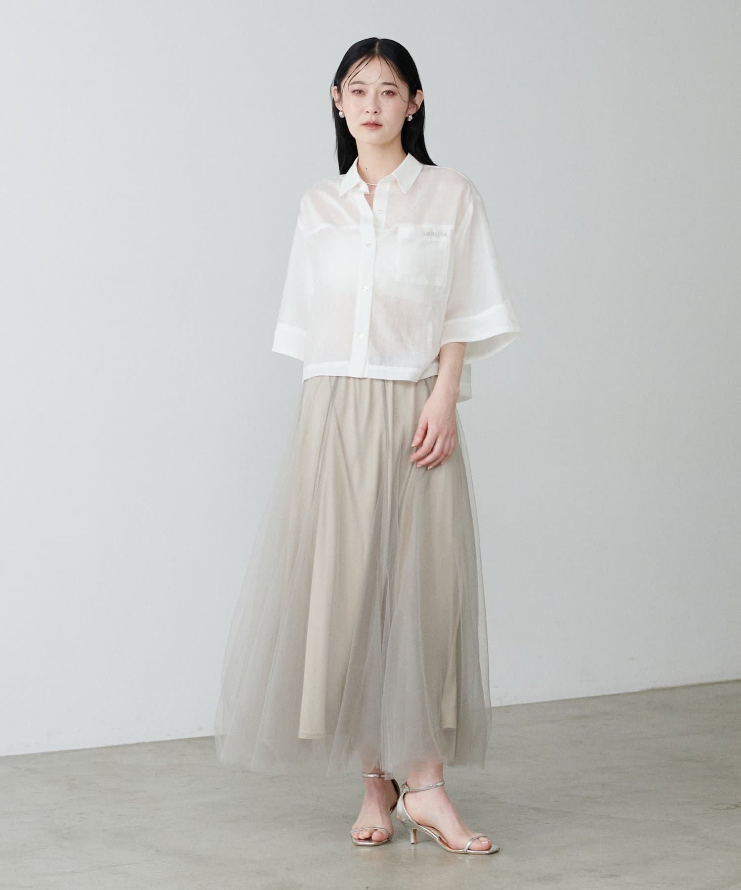 LARUTA(ラルータ)☆シアーサファリポケット付きシャツ シアー半袖刺繍ロゴシャツ | LARUTA(ラルータ)レディース | PAL