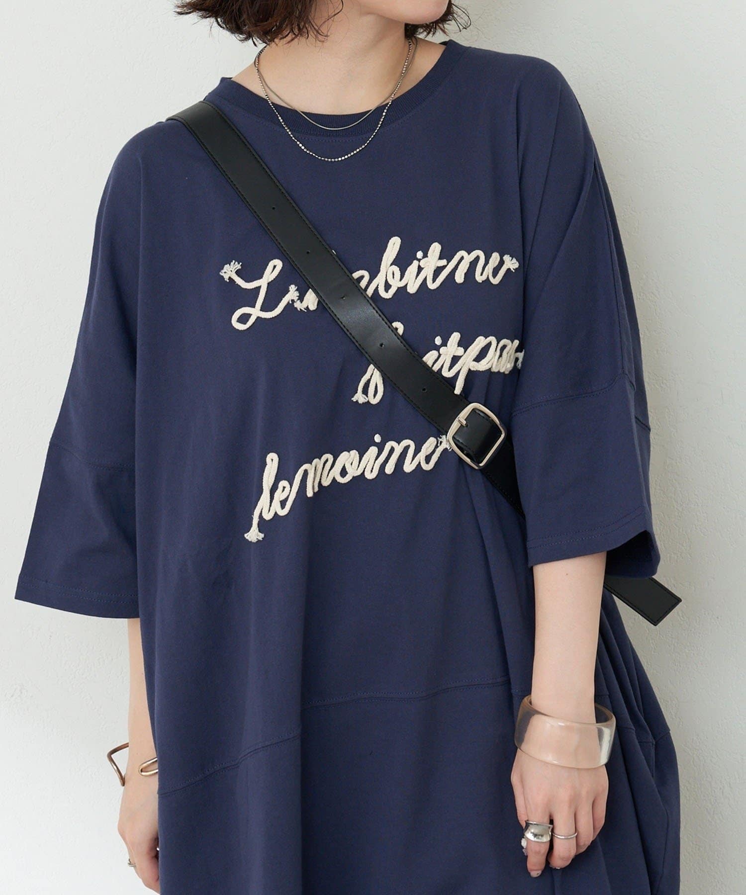 NICE CLAUP / OLIVE des OLIVE OUTLET(ナイスクラップ  / オリーブ デ オリーブ アウトレット) 【RMAF】【NAO】刺繍ロゴBIGTシャツ