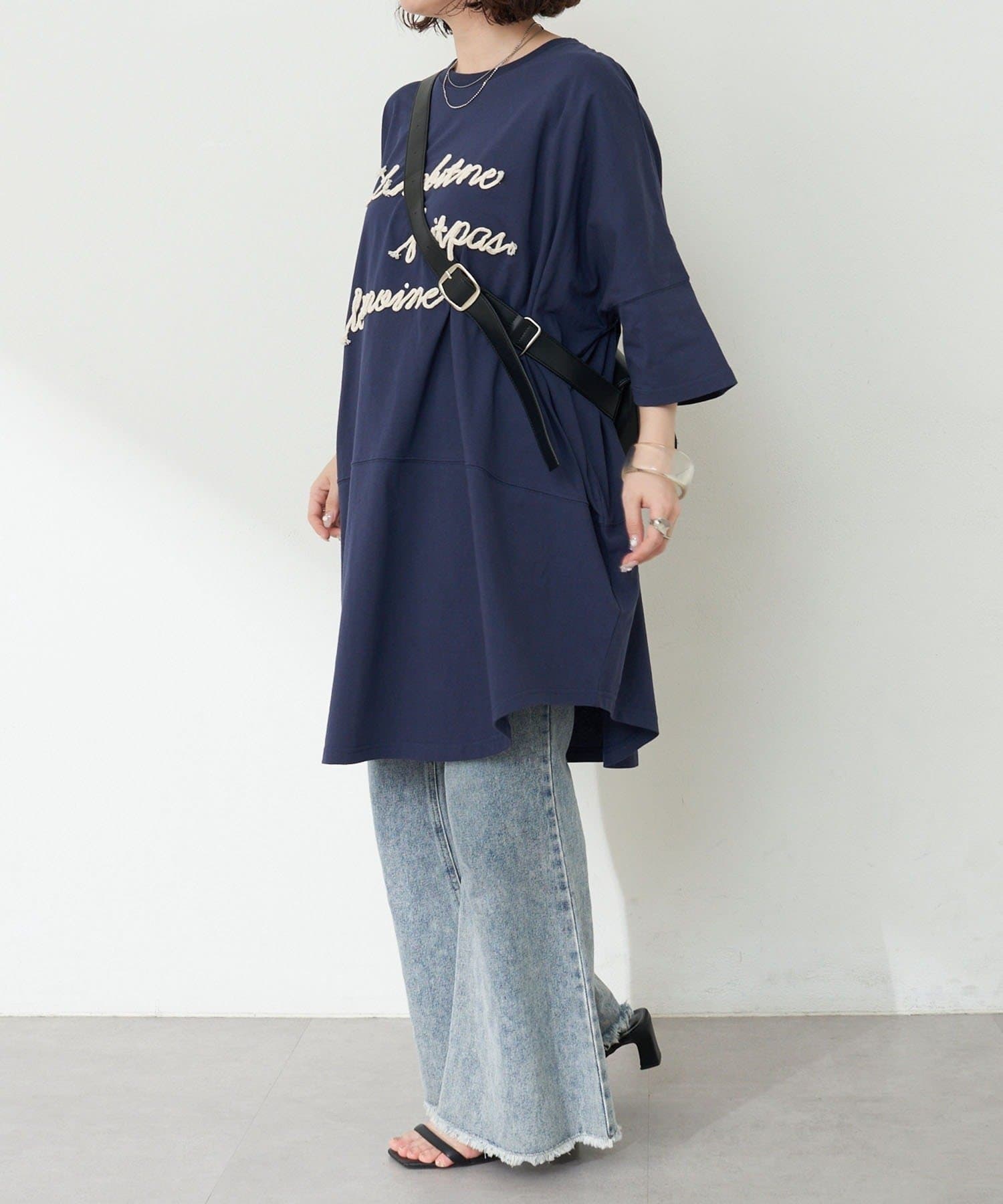 NICE CLAUP / OLIVE des OLIVE OUTLET(ナイスクラップ  / オリーブ デ オリーブ アウトレット) 【RMAF】【NAO】刺繍ロゴBIGTシャツ