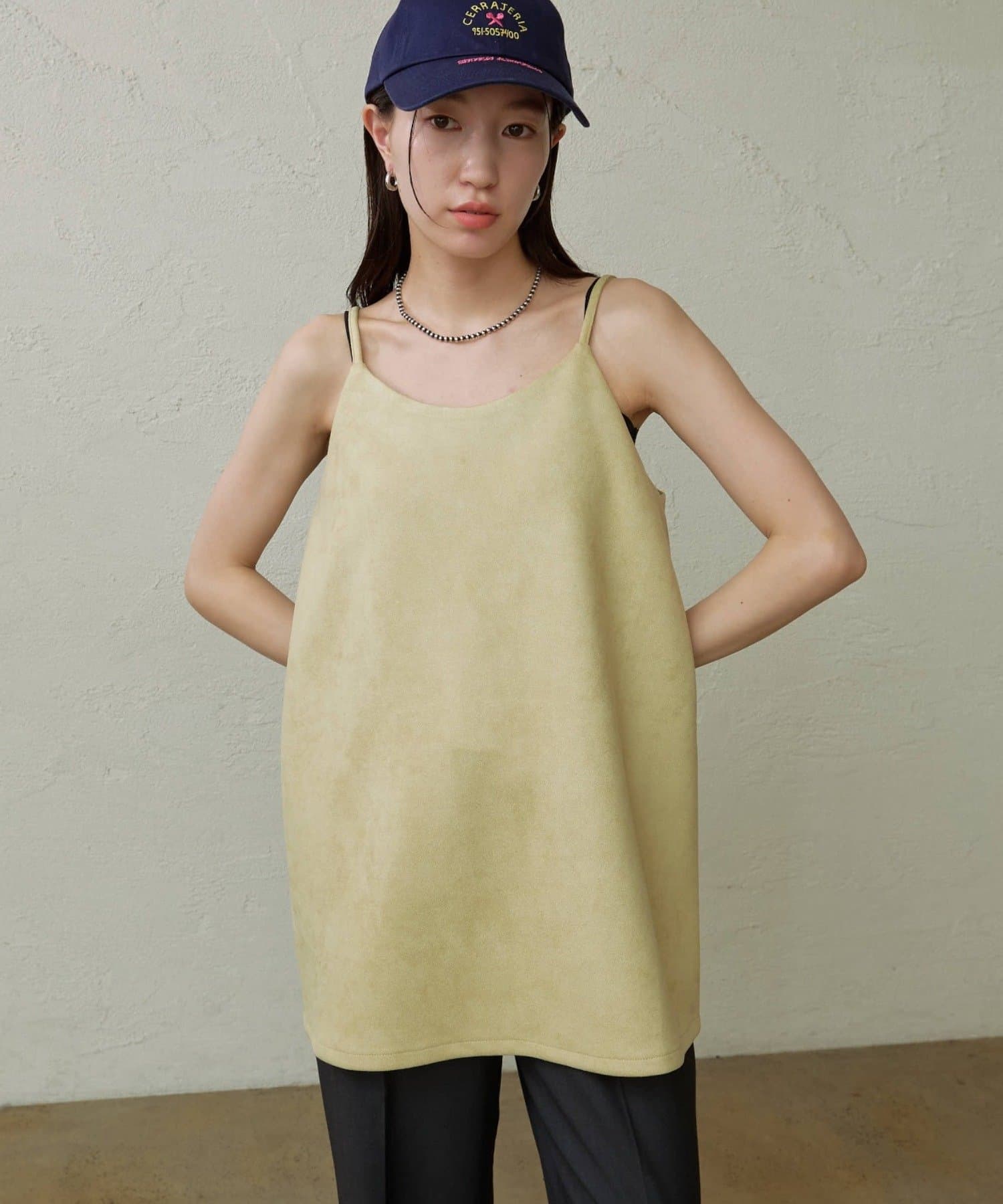 Omekashi オメカシレイヤードキャミチュニックブラック2 刺繍柄