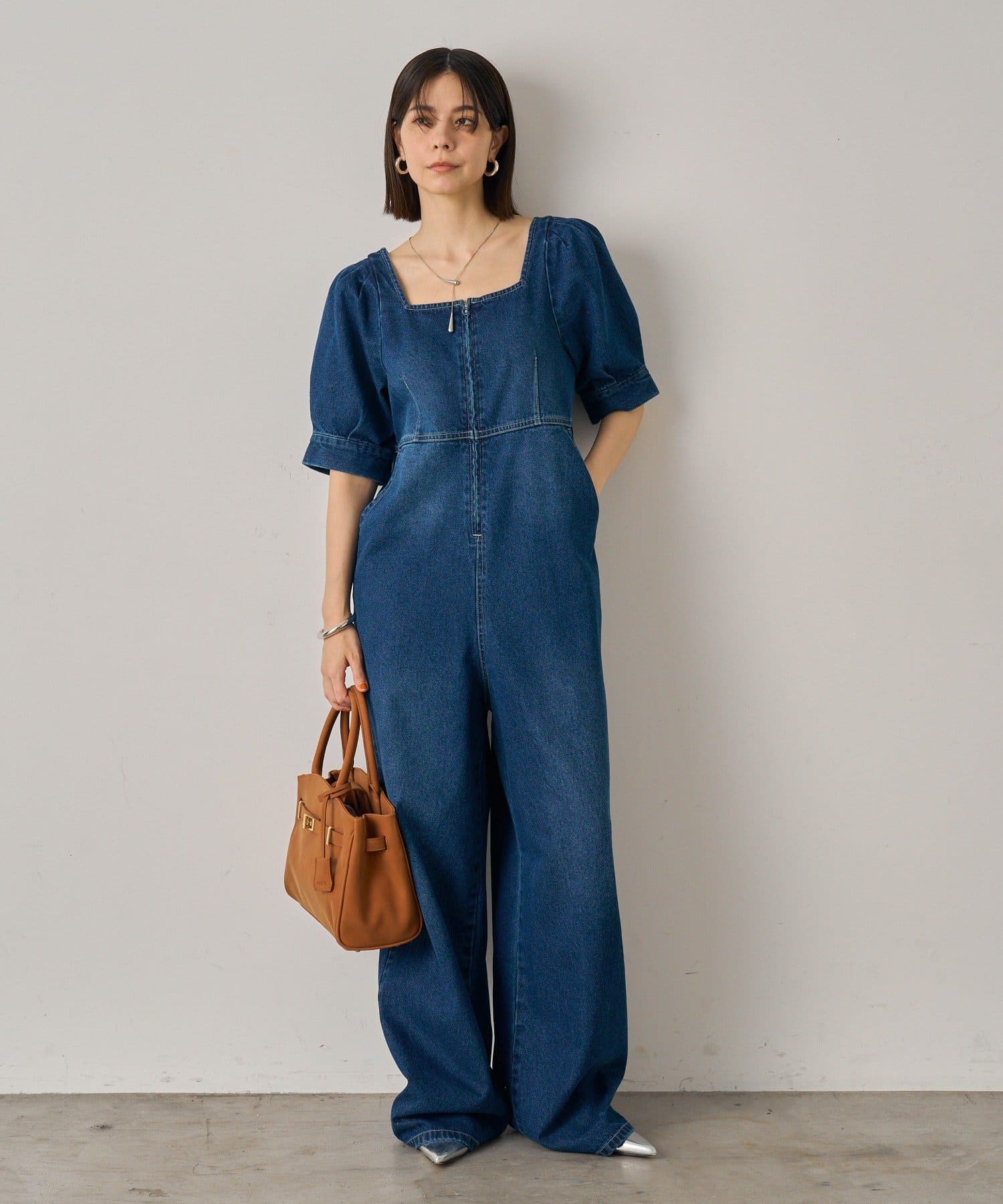 LOUNGEDRESS(ラウンジドレス) デニムパフオールインワン