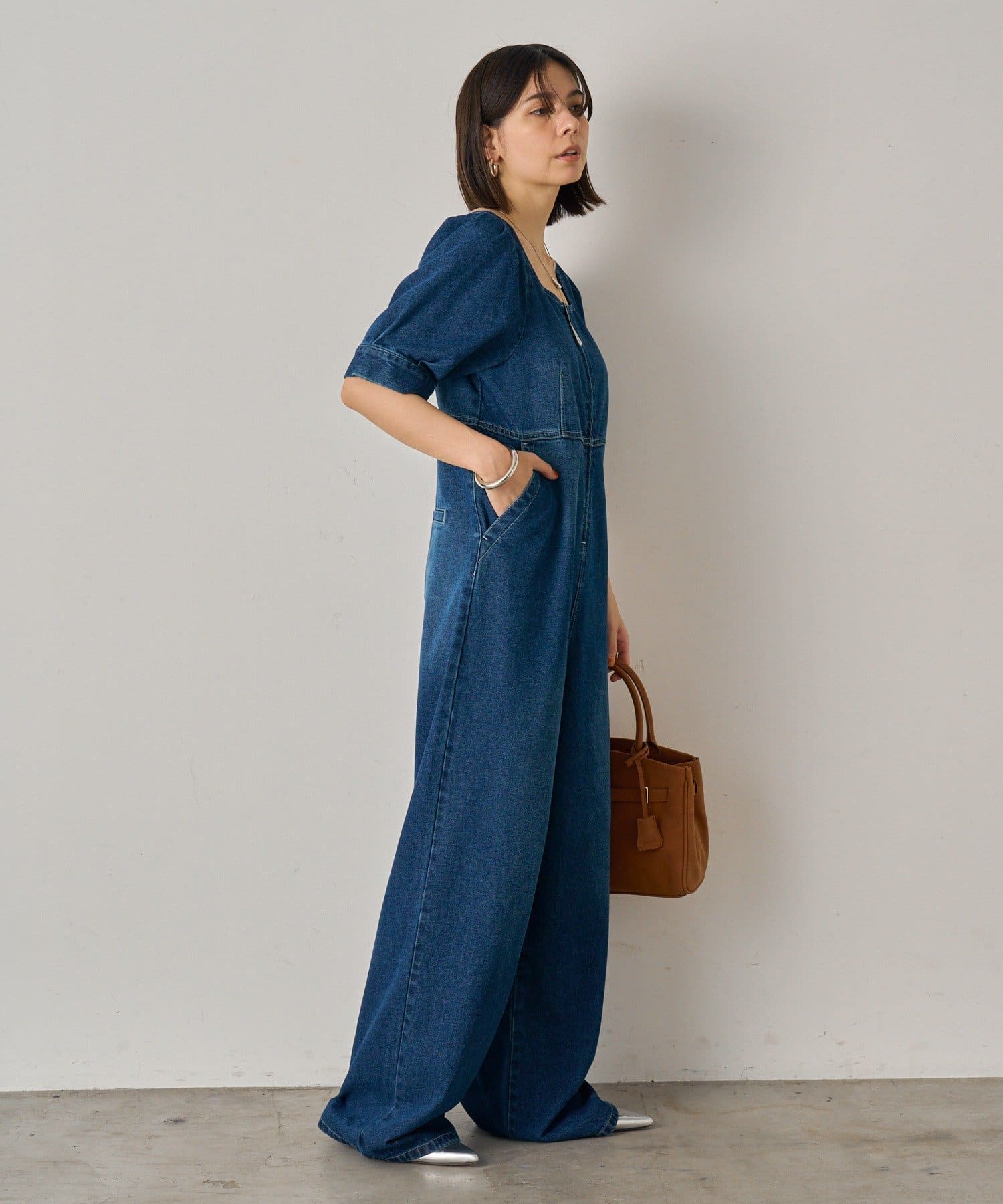 デニムパフオールインワン | LOUNGEDRESS(ラウンジドレス