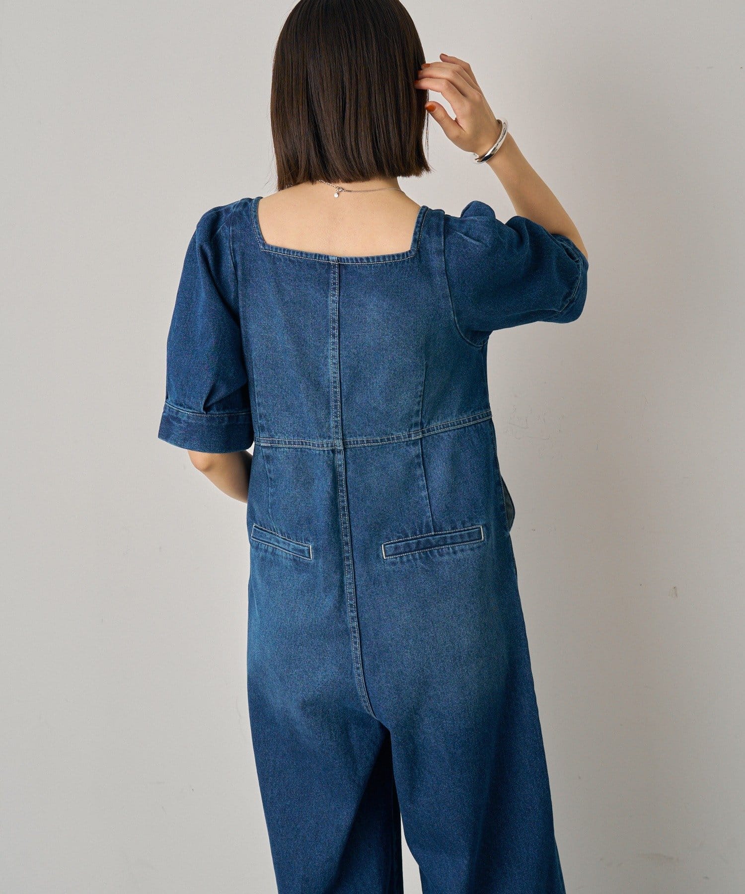 LOUNGEDRESS(ラウンジドレス) デニムパフオールインワン