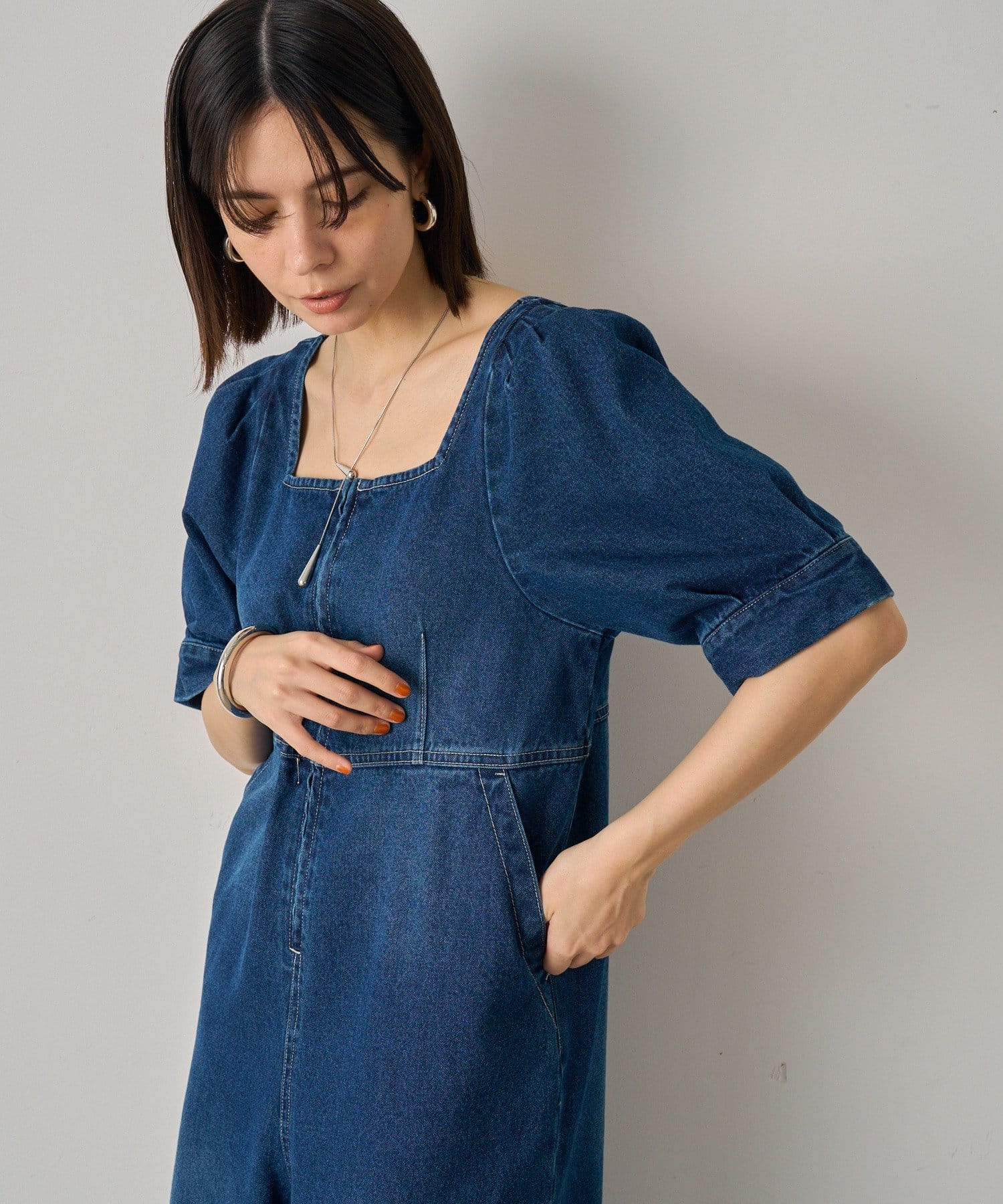 LOUNGEDRESS(ラウンジドレス) デニムパフオールインワン
