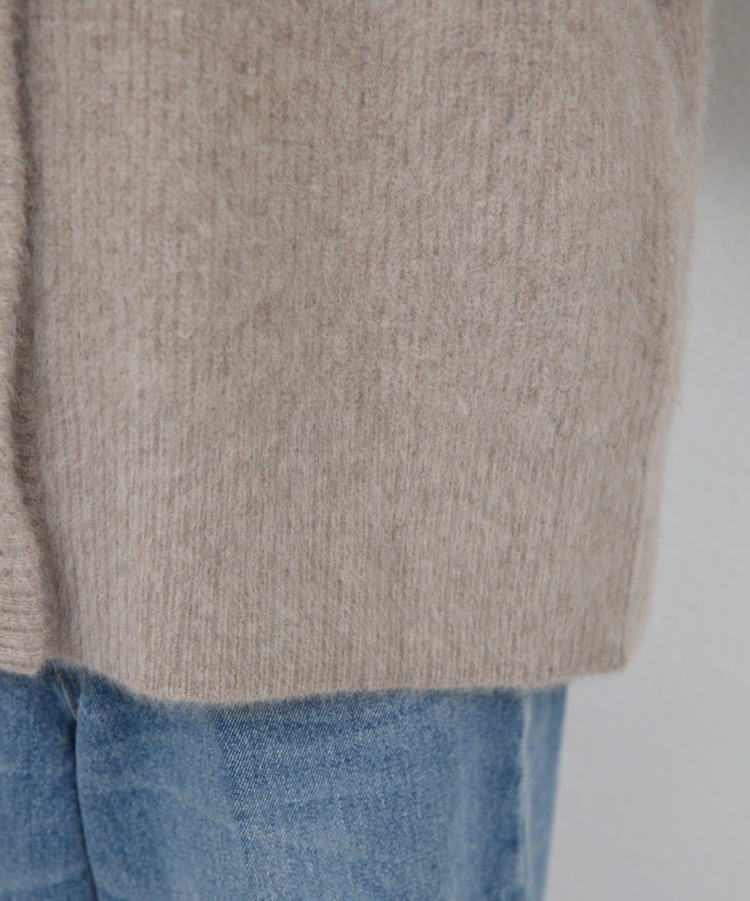 GALLARDAGALANTE(ガリャルダガランテ) 【気温~17℃】【コート並みに暖かい】ファーVネックカーディガン