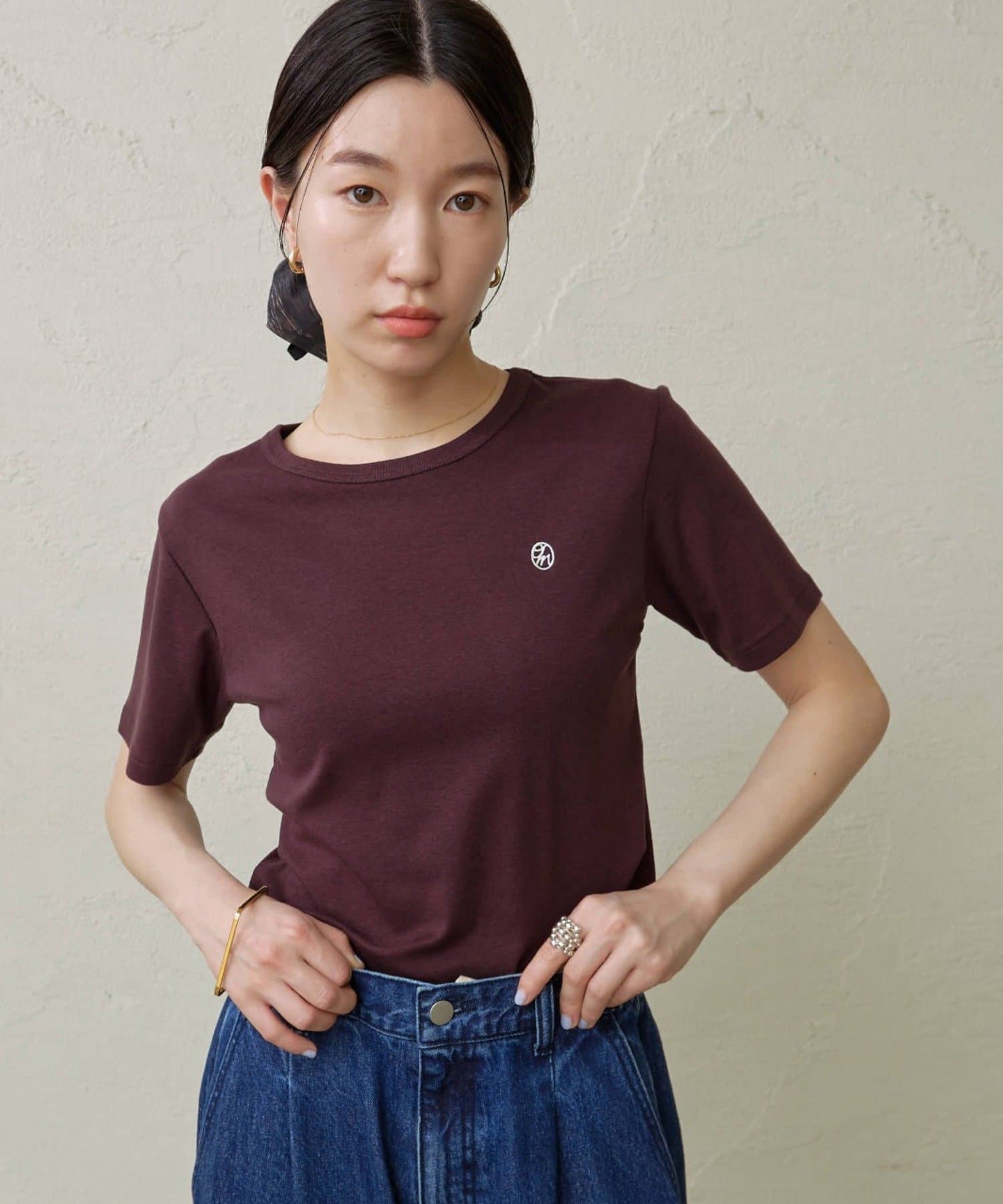Omekashi(オメカシ) 【刺繍シリーズ/タンクあり◎】刺繍Tシャツ