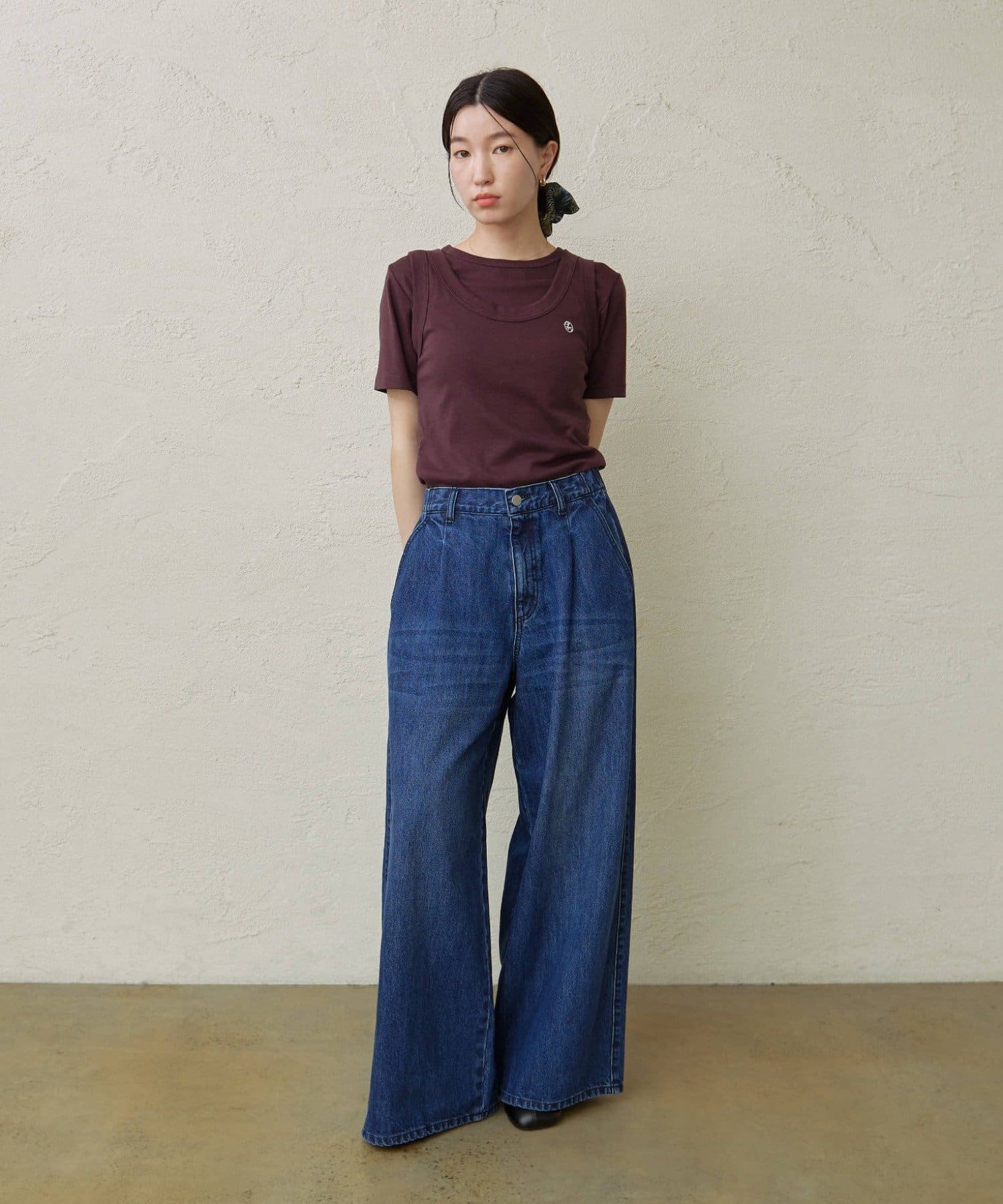 Omekashi(オメカシ) 【刺繍シリーズ/タンクあり◎】刺繍Tシャツ
