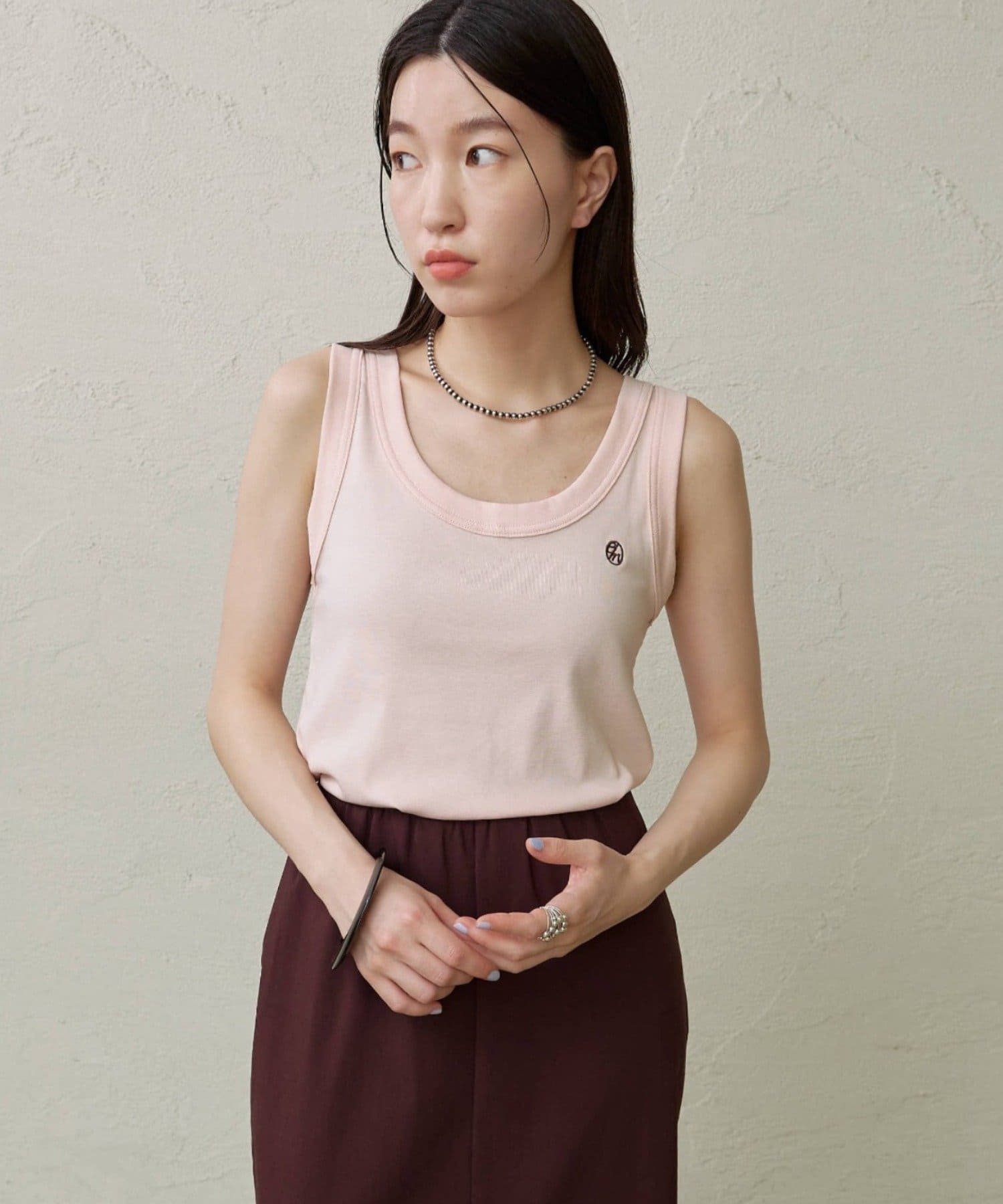 Omekashi(オメカシ) 【刺繍シリーズ/Tシャツあり◎】刺繍タンクトップ