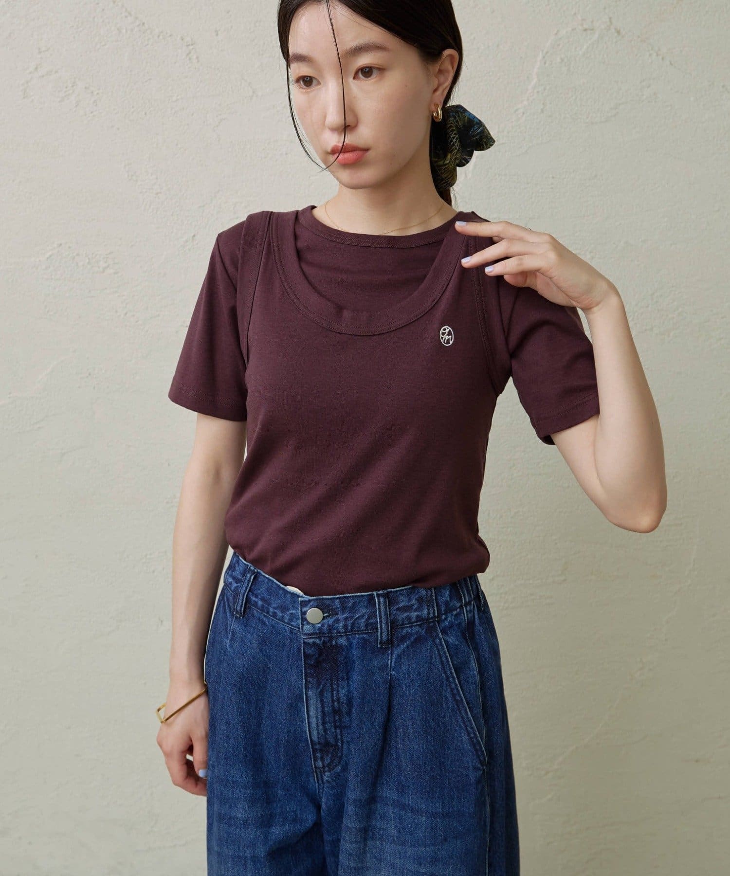 Omekashi(オメカシ) 【刺繍シリーズ/Tシャツあり◎】刺繍タンクトップ