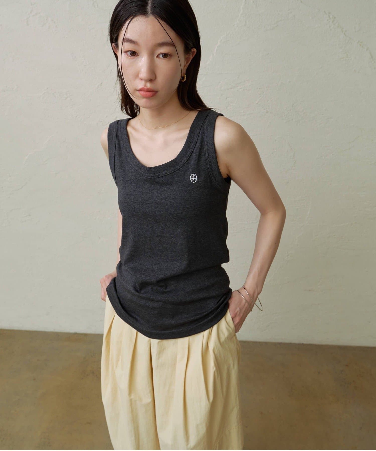 Omekashi(オメカシ) 【刺繍シリーズ/Tシャツあり◎】刺繍タンクトップ