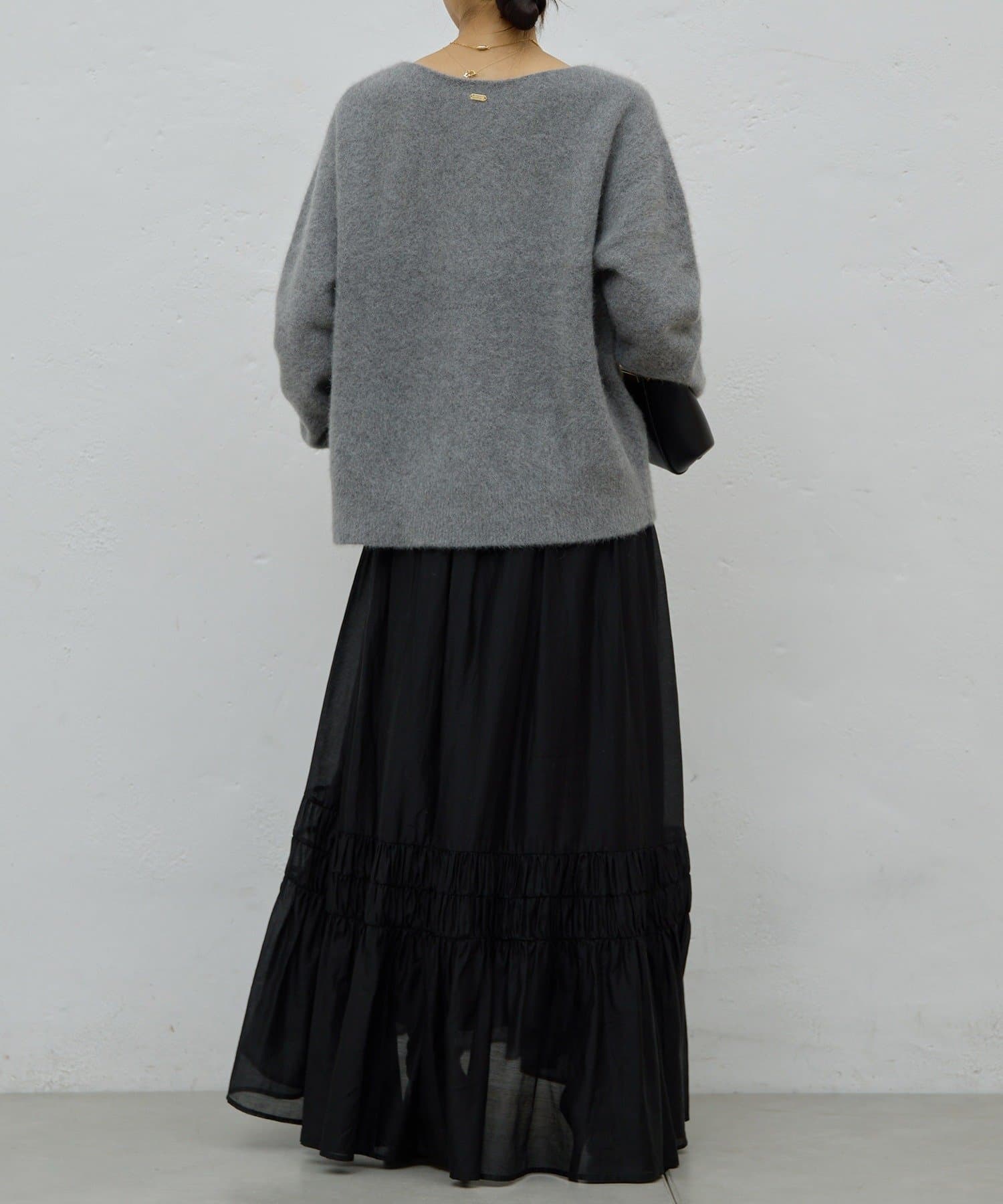 GALLARDAGALANTE(ガリャルダガランテ) 【新色登場！】【デコルテ美人ニット】ファーウールキーネックニット