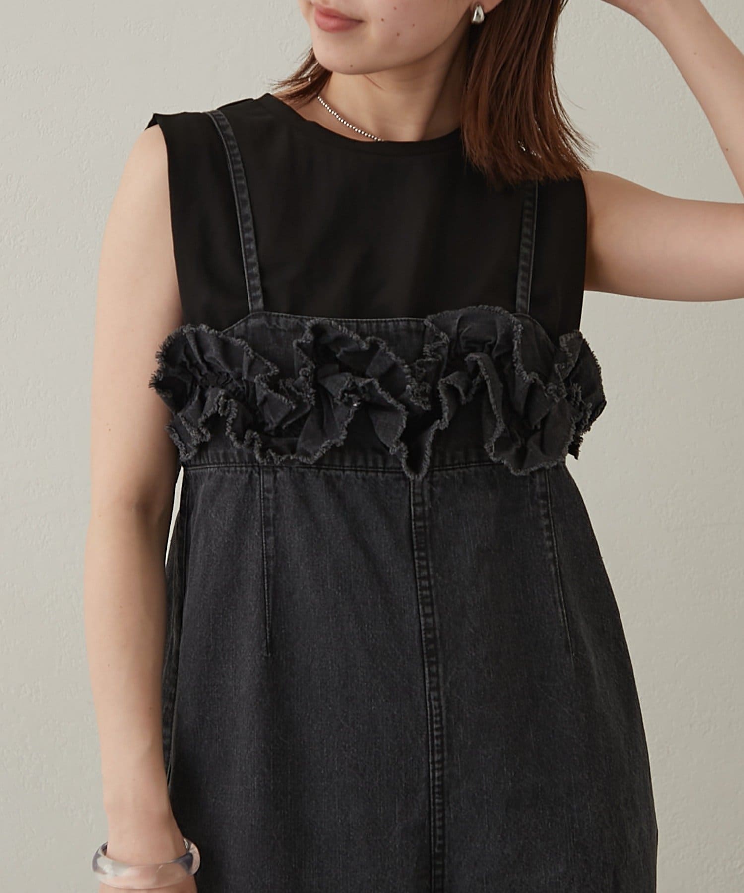 Omekashi(オメカシ) 【Omekashi人気No.1！】デニムキャミサロペット