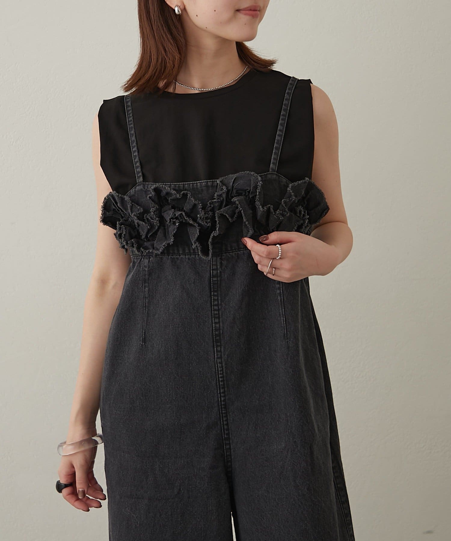 Omekashi(オメカシ) 【Omekashi人気No.1！】デニムキャミサロペット