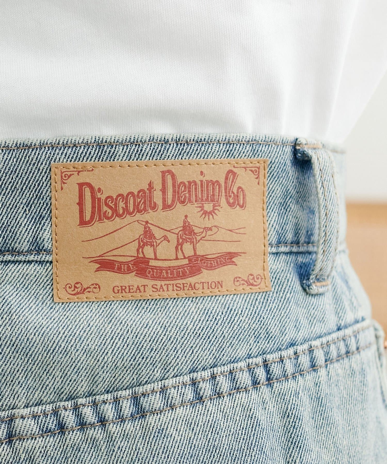 DISCOAT(ディスコート) 【ユニセックス】オーバーダイタックデニムワイドパンツ