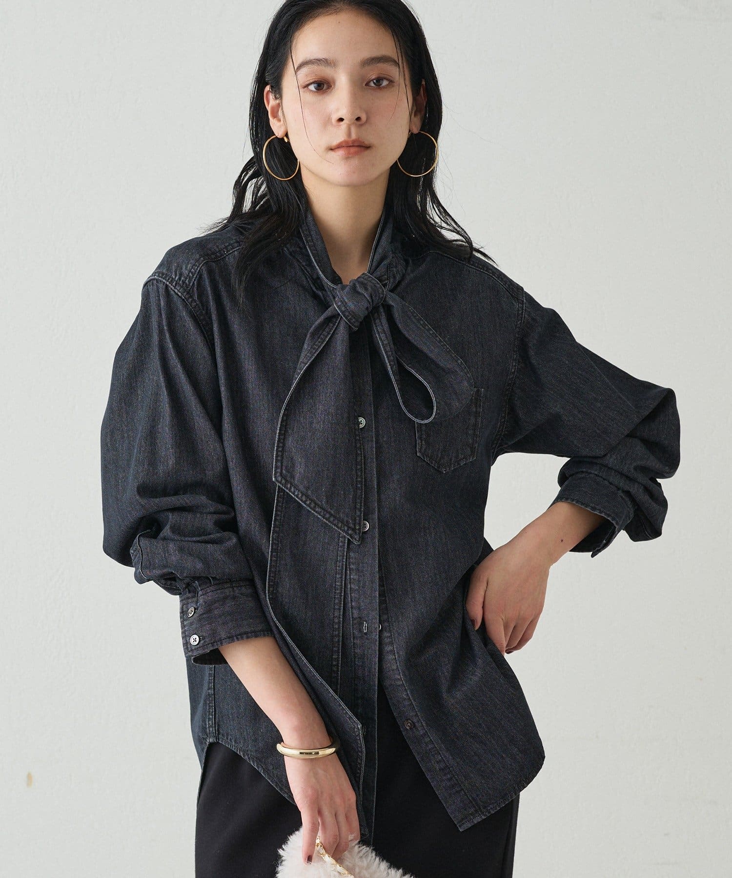 LOUNGEDRESS(ラウンジドレス) 【20周年限定】デニムボウタイブラウス