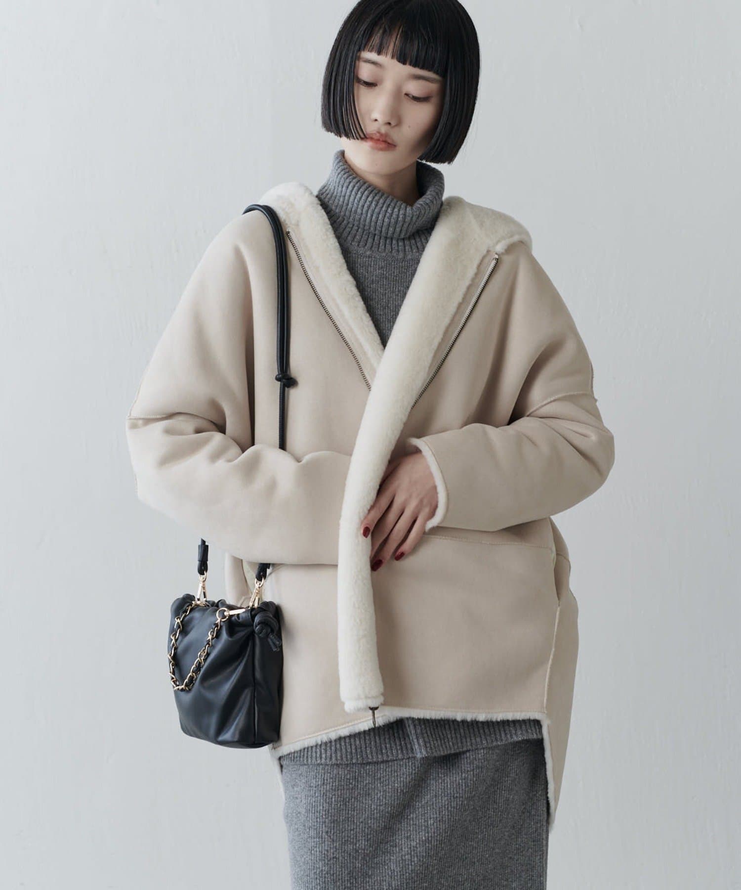 Lui's(ルイス) フェイクムートンコクーンフードコート