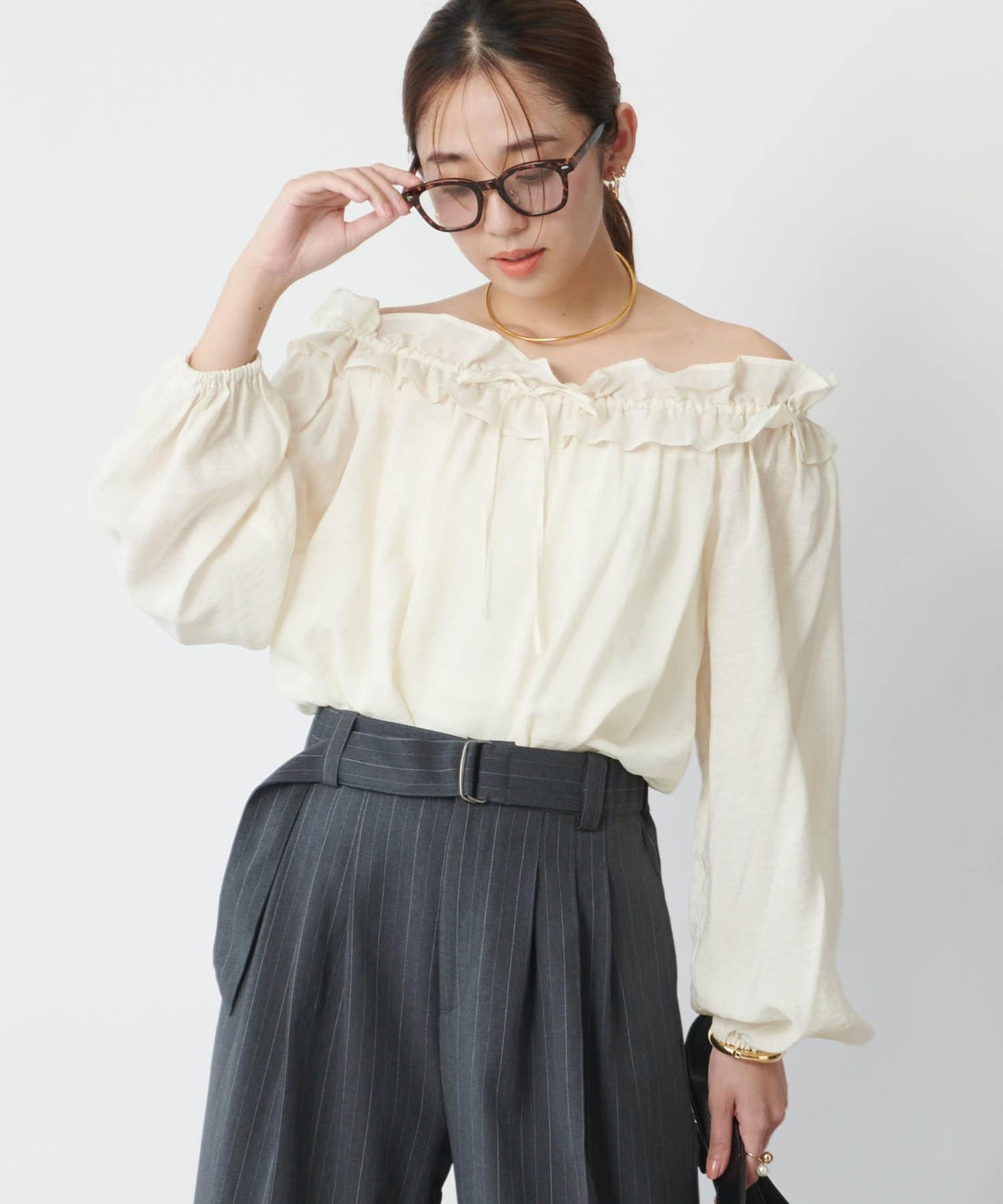 un dix cors(アンディコール) 《大人可愛い◎》ヴィンテージフリルブラウス