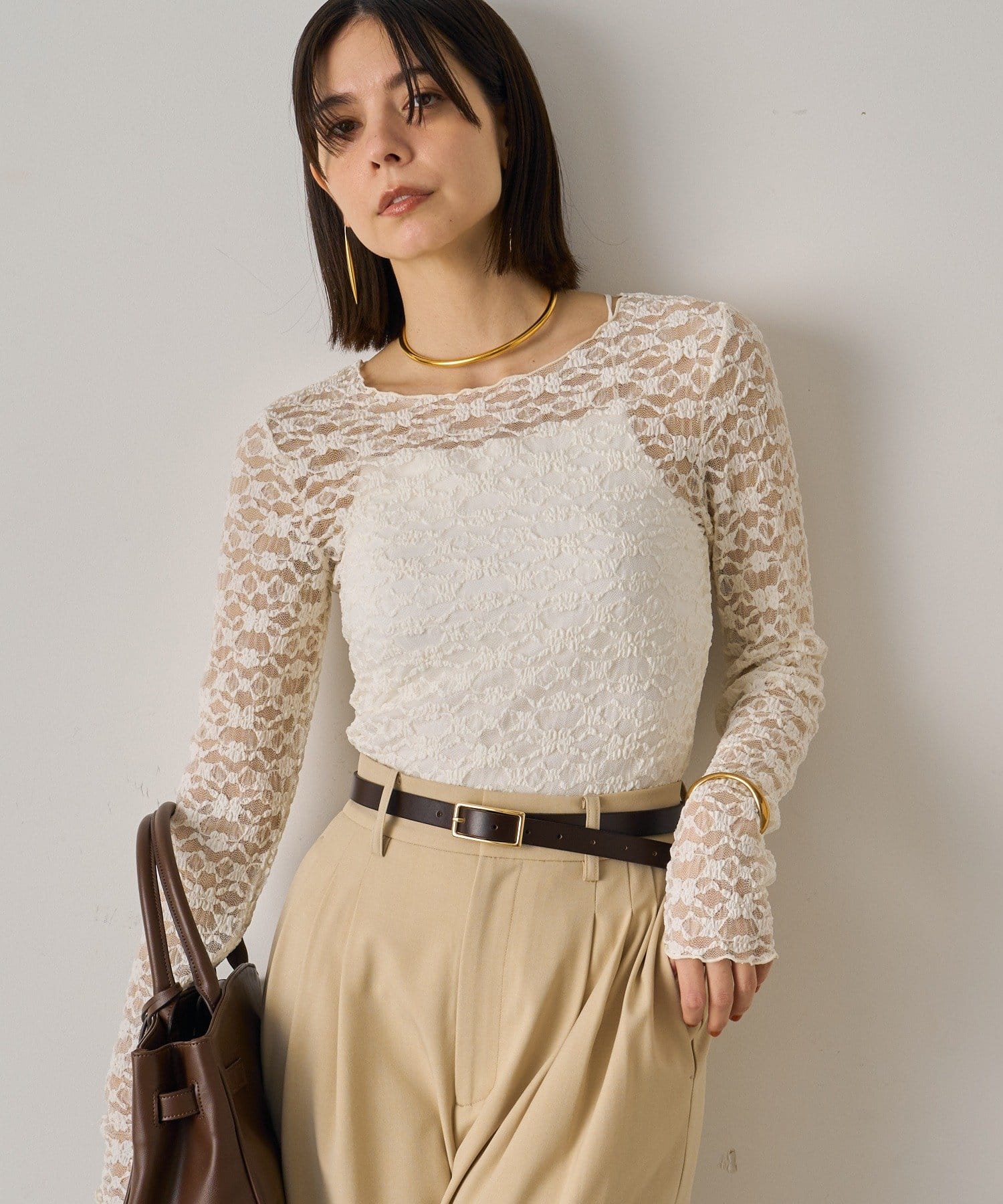 LOUNGEDRESS(ラウンジドレス) カットレースプルオーバー
