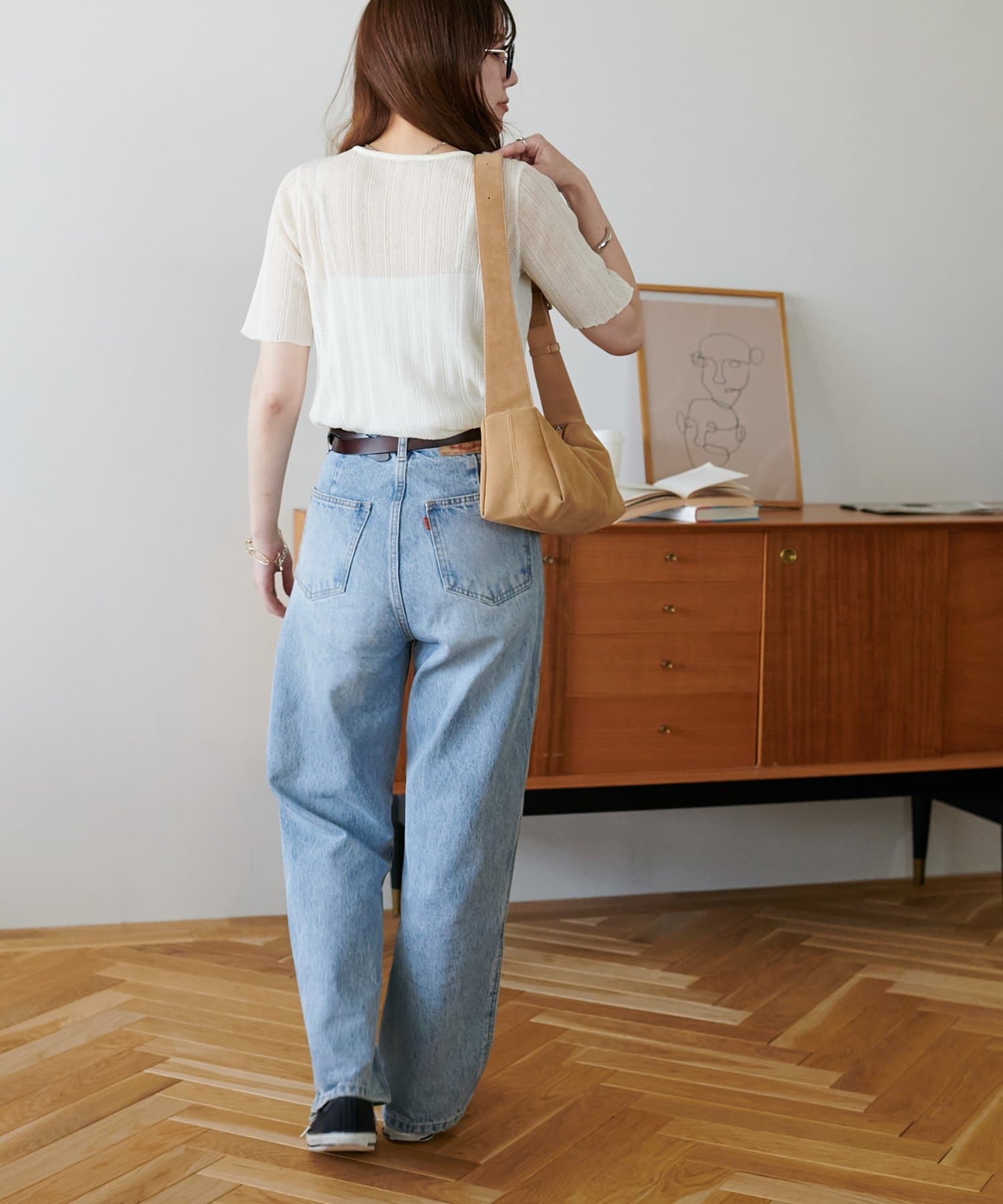 DISCOAT(ディスコート) シアーニットリブヘンリー5分袖