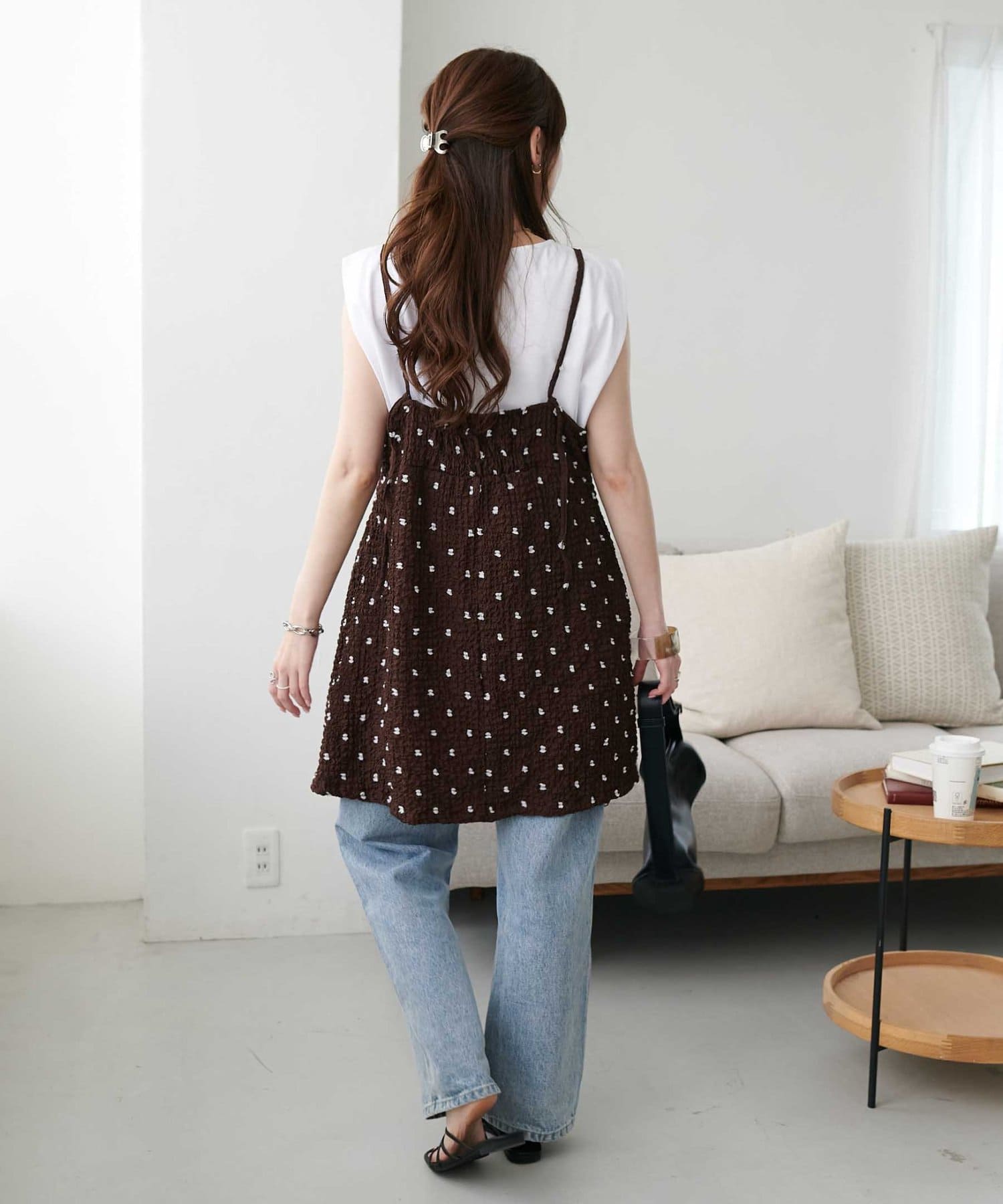 DISCOAT(ディスコート) ドットジャガードキャミチュニック