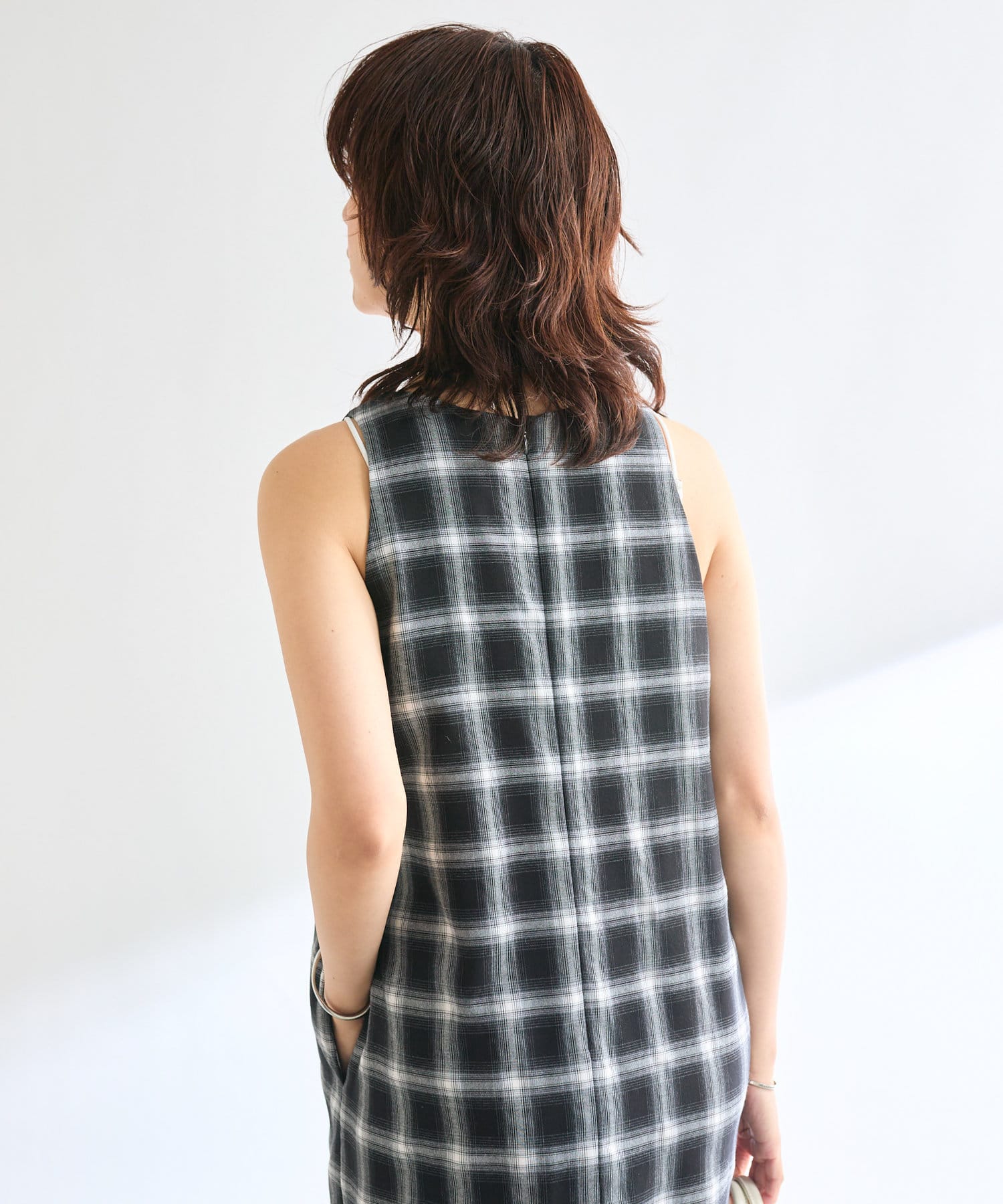 OUTLET(アウトレット) 【RIVE DROITE】【MONN.:.(モン)】チェックワンピース