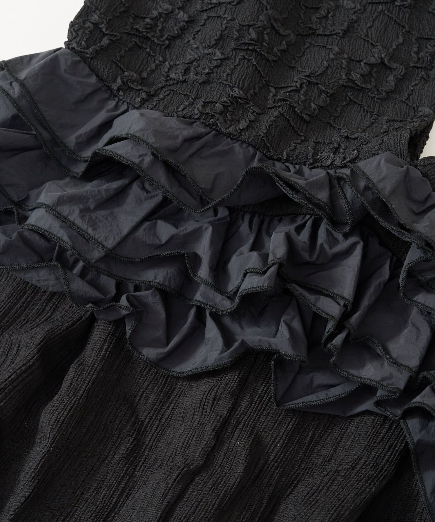 OUTLET(アウトレット) 【un dix cors】異素材コンビネゾン